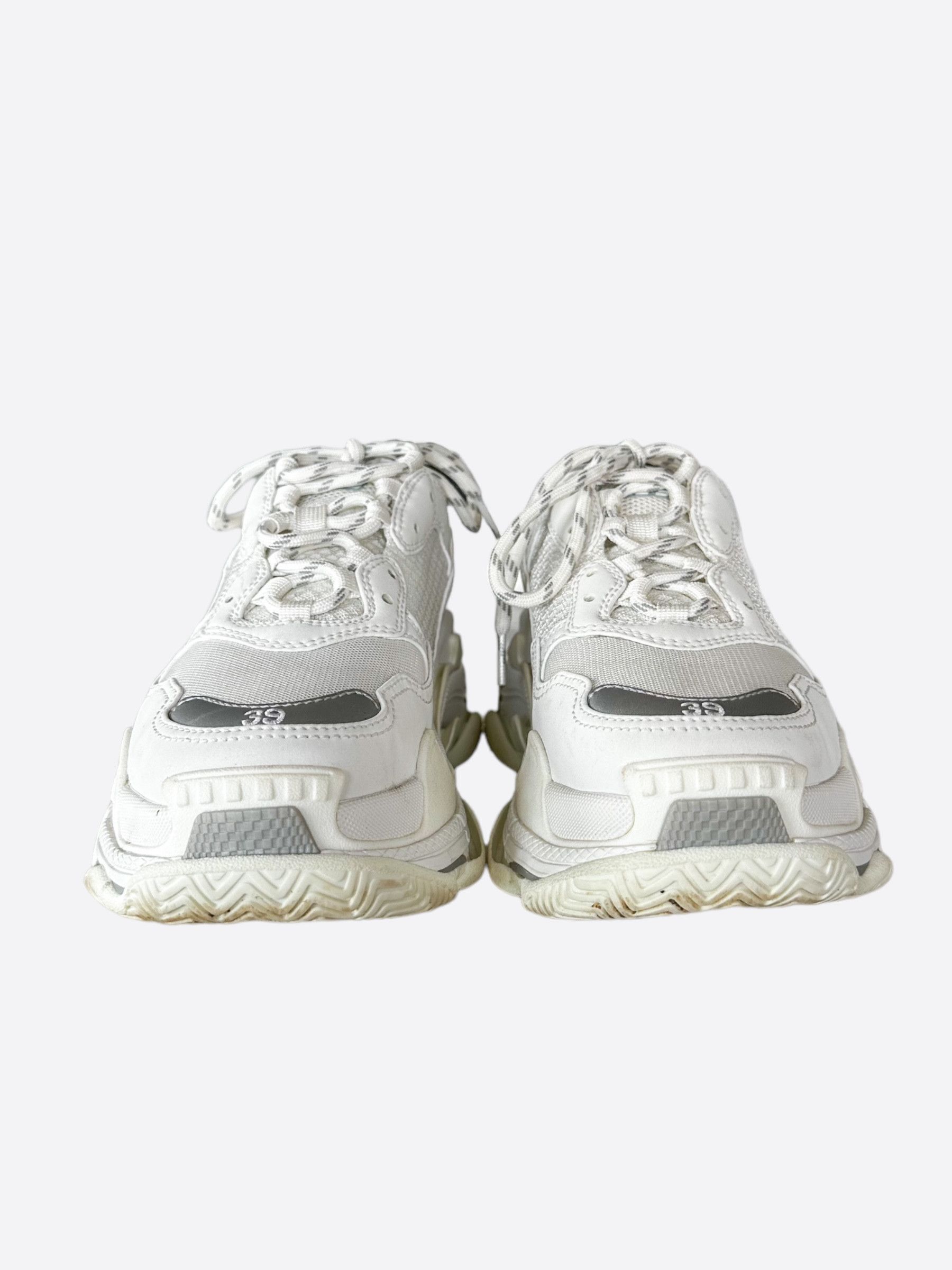 Balenciaga Balenciaga White & Grey Triple S Sneakers Size US 6 / EU 39 - 2 Thumbnail