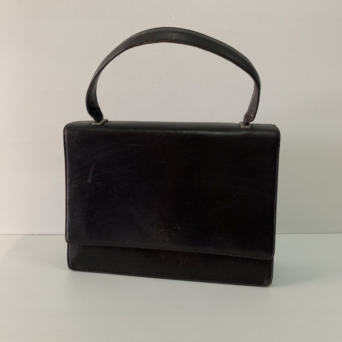 Prada Prada Leather Black Vintage Kelly Bag Size ONE SIZE - 1 Thumbnail