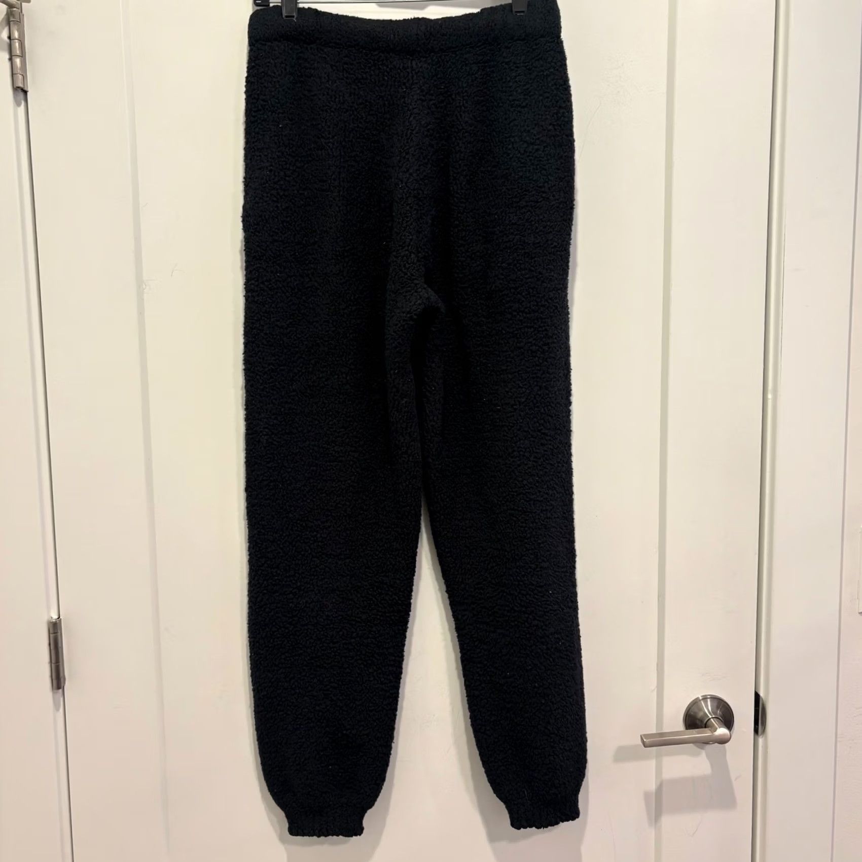 SKIMS Skims Cozy Knit Jogger Pants L/XL Onyx Black Boucle Fleece Lounge Size 36" / US 14 / IT 50 - 3 Thumbnail