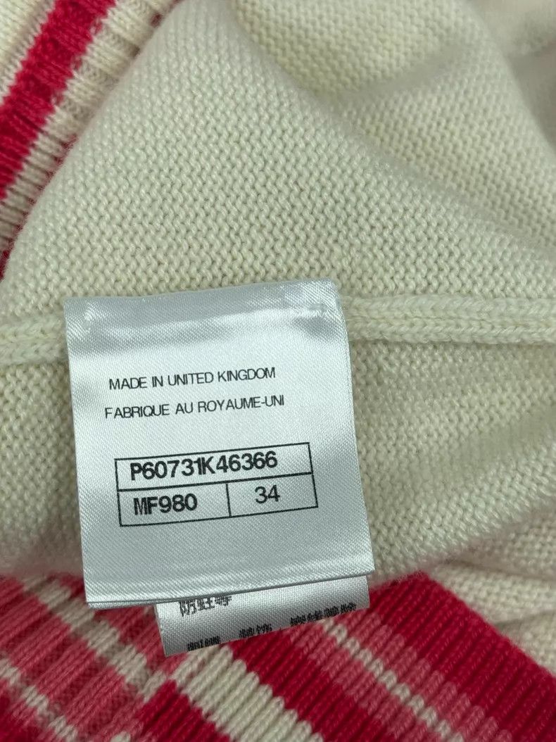 Chanel Chanel White and pink color block striped cashmere knitted Size XXS / US 00 / IT 34 - 5 Thumbnail