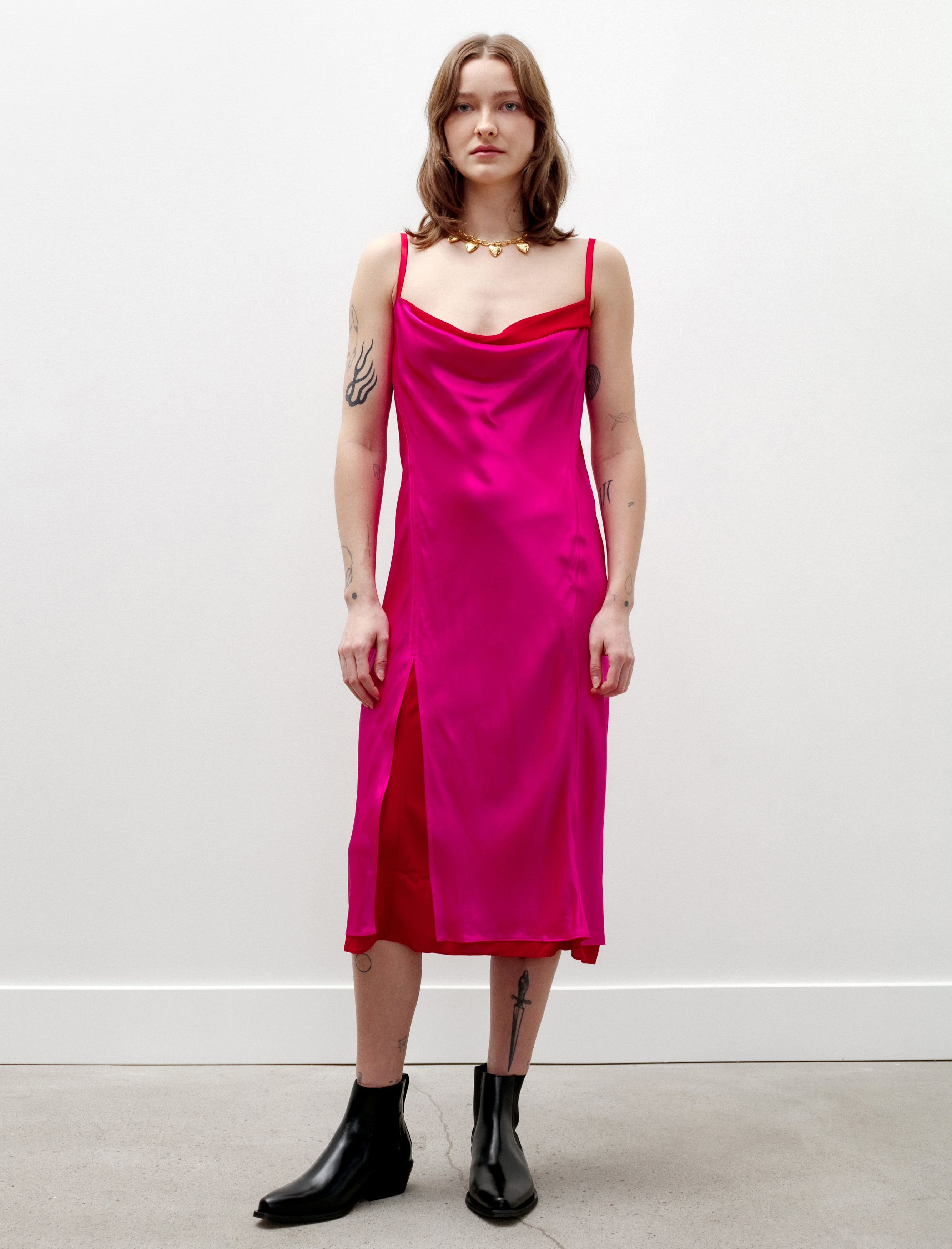 $640 Acne Studios Satin Slip Dress