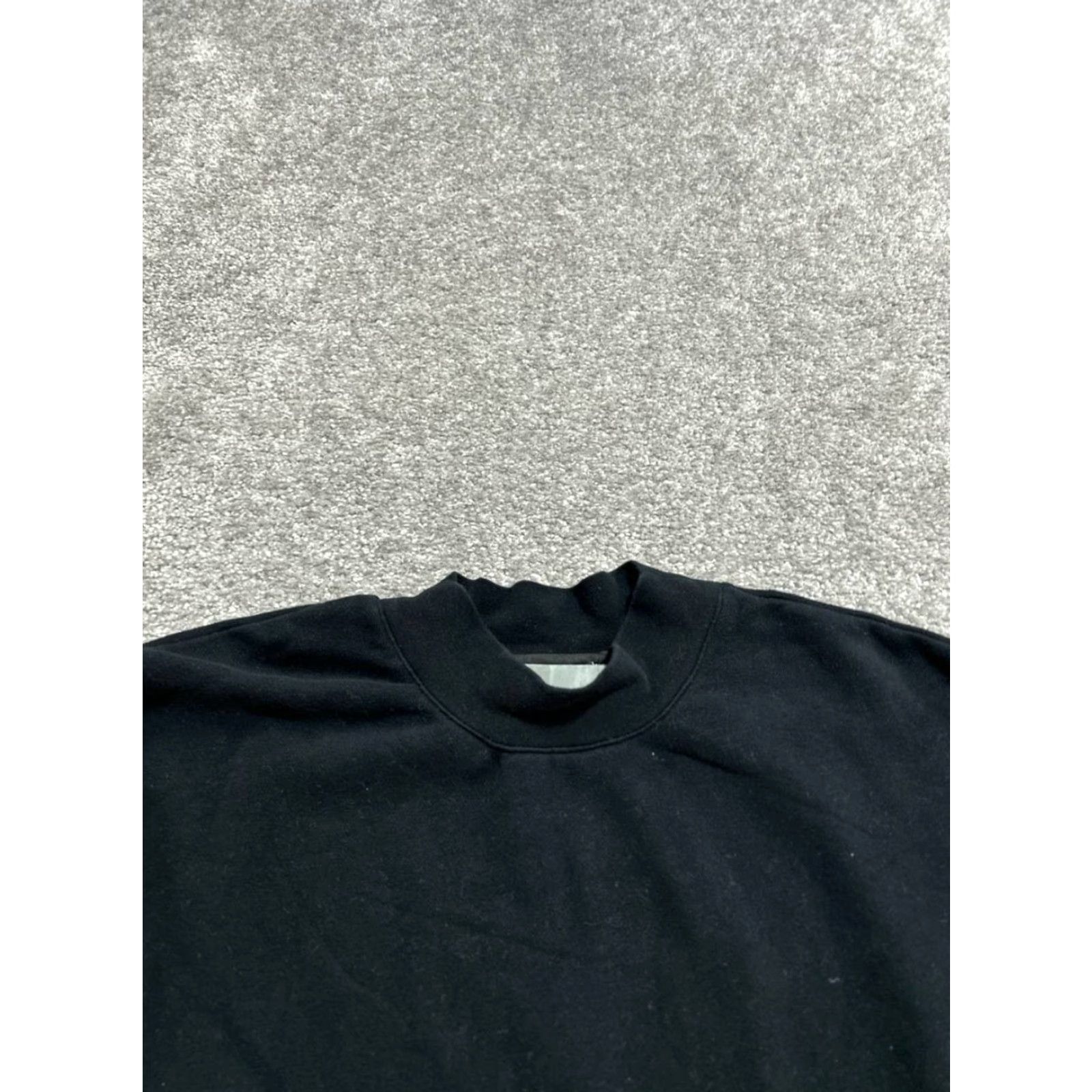 Vince Vince Essential Cropped Sweatshirt Small Black Relaxed Fit Cotton Fleece Lined Shirt Womens Size S / US 4 / IT 40 - 4 Thumbnail