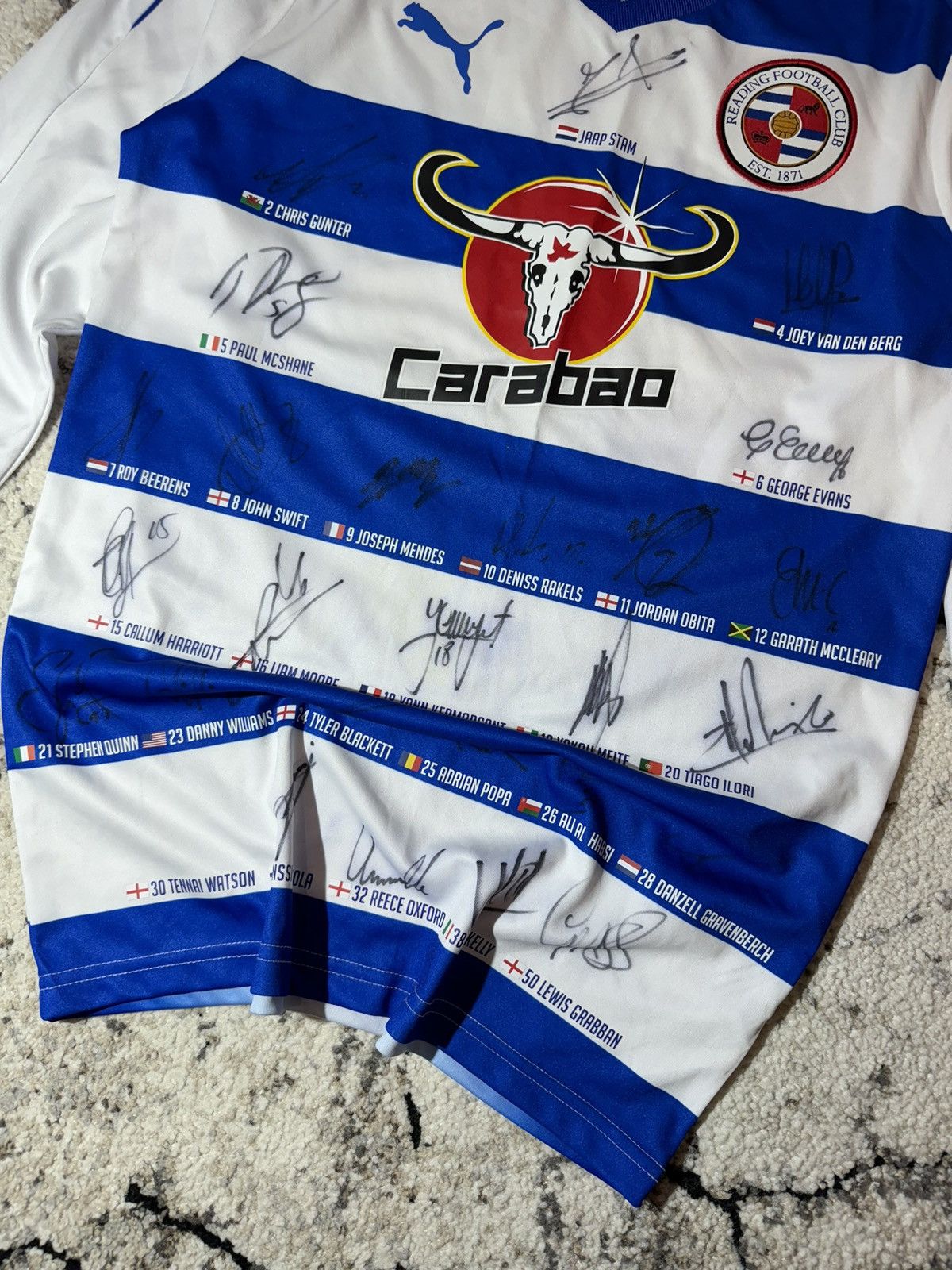 Puma × Vintage Reading 2016/17 Puma Jersey All Team Autographs Blokcore S Size US S / EU 44-46 / 1 - 5 Thumbnail