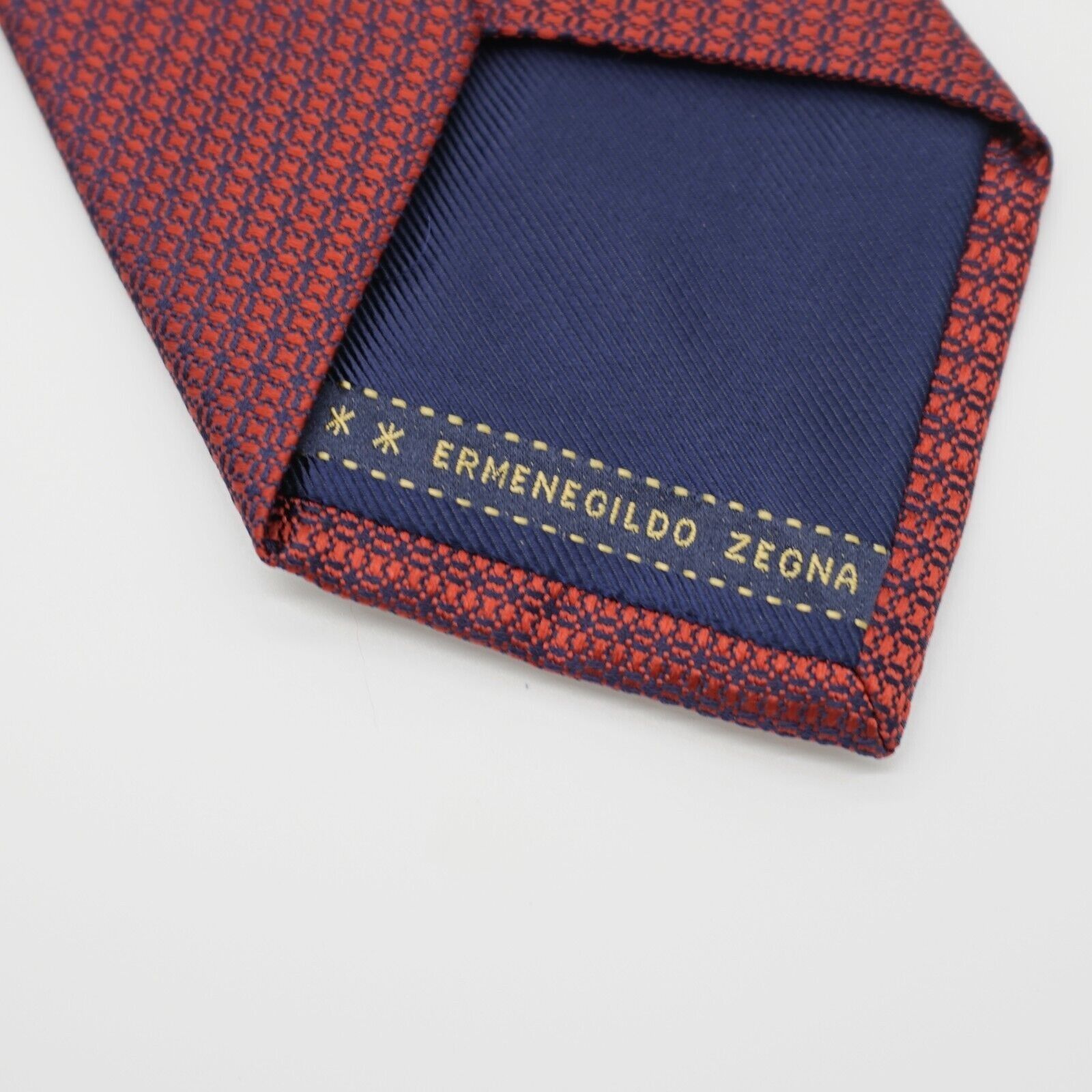 Ermenegildo Zegna Ermenegildo Zegna Red Blue Geometric Woven Silk Tie Size ONE SIZE - 3 Thumbnail