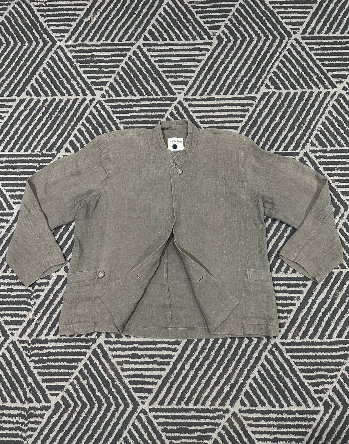 Pre-owned Issey Miyake Plantation By  Classic Pin Linen Jacket In Grey