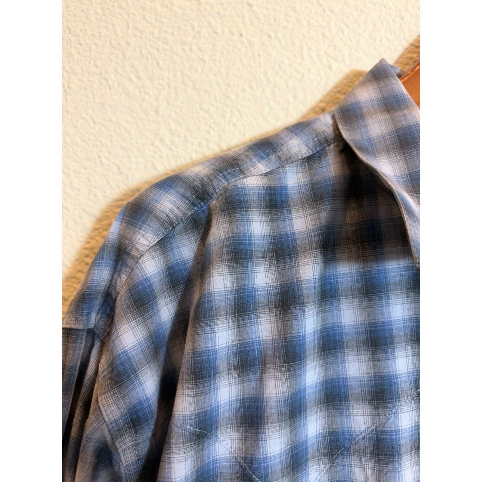Vintage Resistol Rodeo Gear Shirt Mens XL Long Sleeve Blue Plaid Pearl Snap Shirt Size US XL / EU 56 / 4 - 6 Thumbnail
