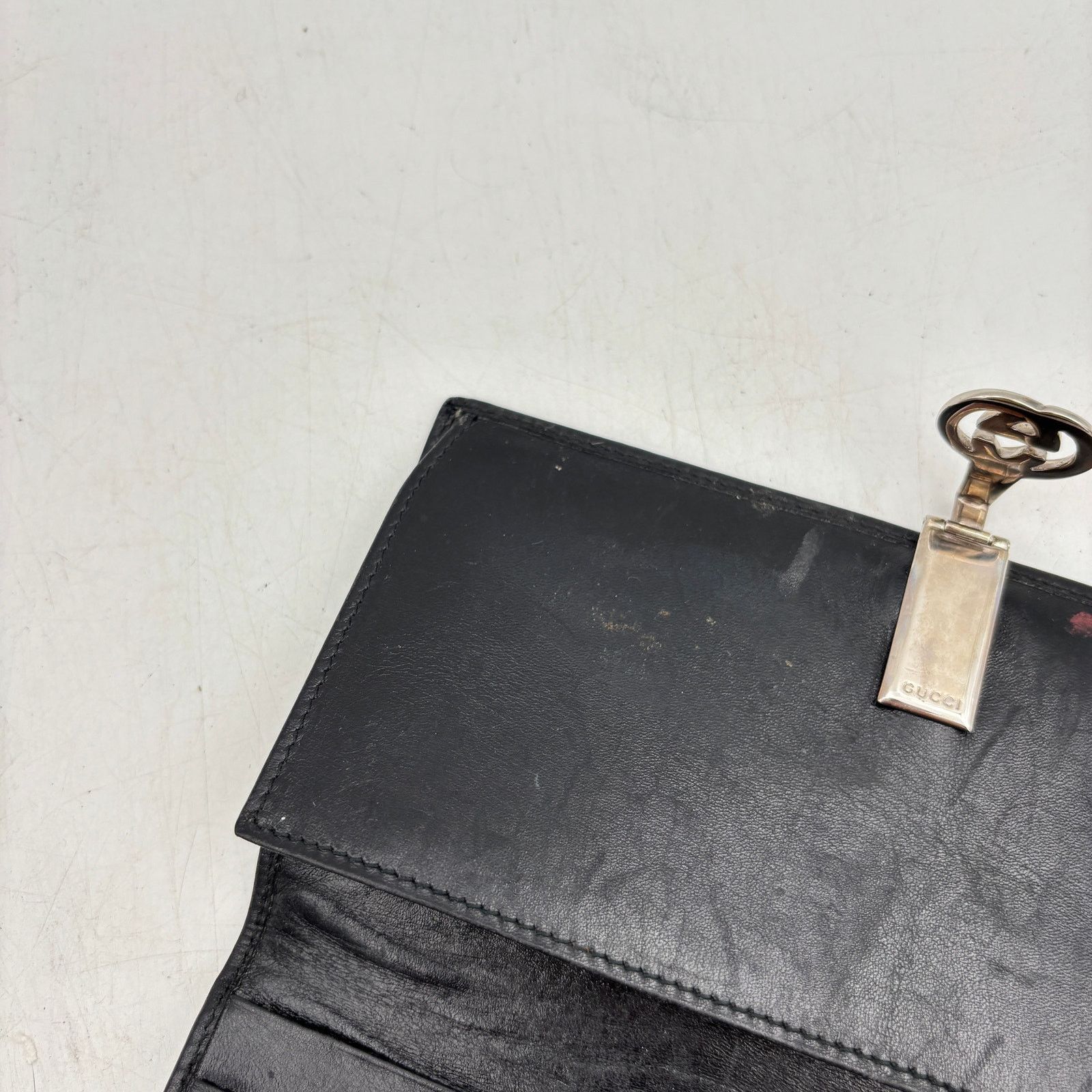Gucci Vintage Gucci GG Clasp Long Wallet Black Archive Luxury Size ONE SIZE - 10 Thumbnail