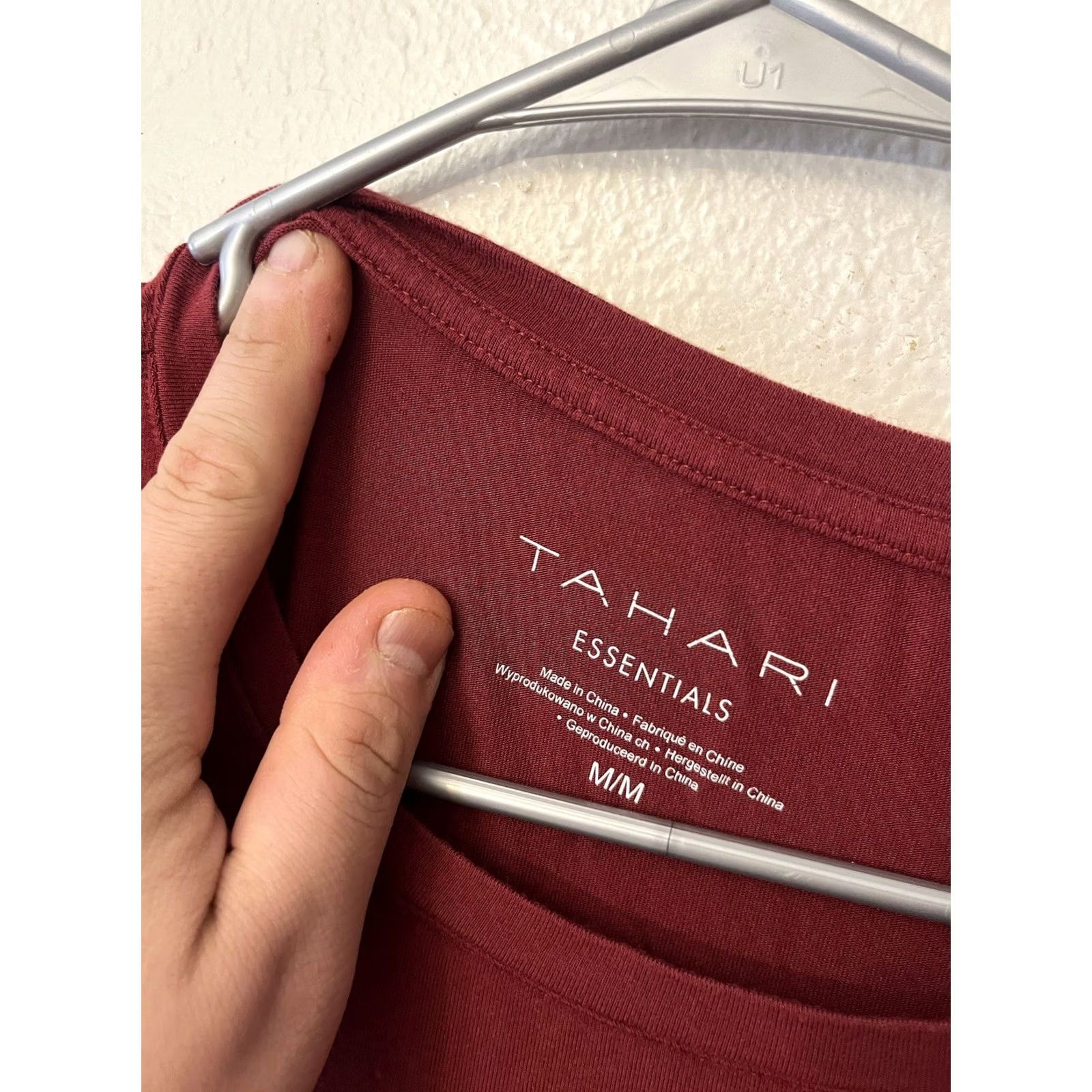 Vintage Tahari Crew Neck T-Shirt Women Maroon Medium Short Sleeve Cotton Modal SpandexBasic Vintage? No - Regular Size M Adult Womens Shirt Size M / US 6-8 / IT 42-44 - 3 Thumbnail
