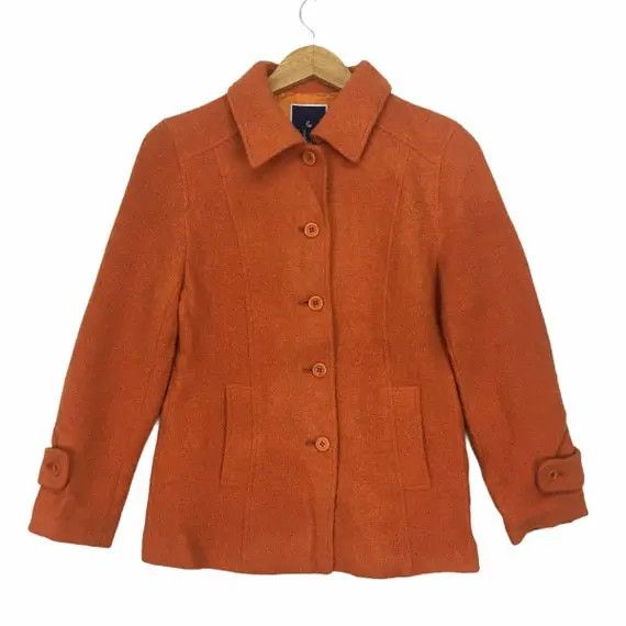 Japanese Brand Vtg ELLE PARIS FASHION Orange Jacket Sport Coat Cardigan Size S / US 4 / IT 40 - 1 Thumbnail