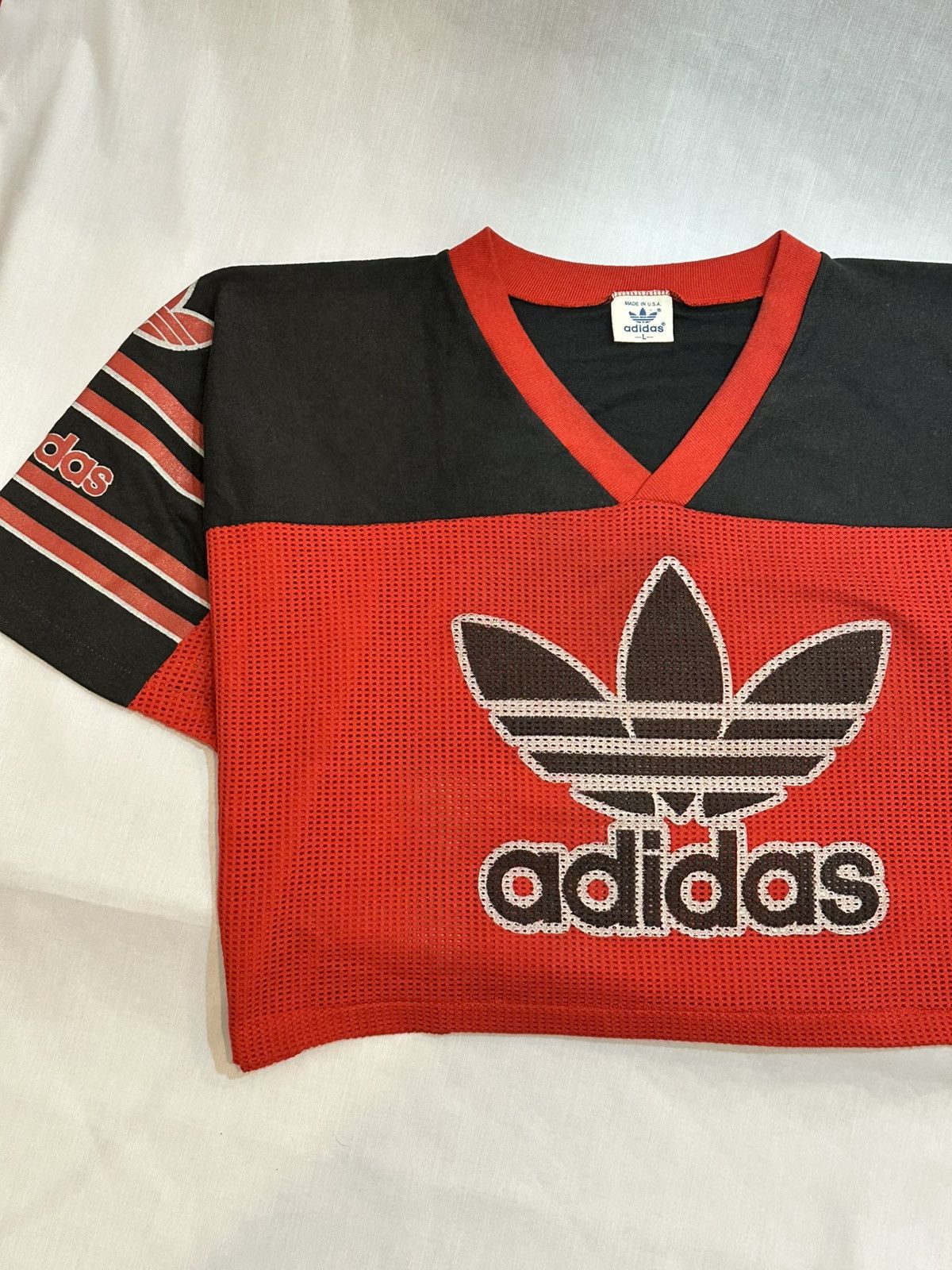 Adidas vintage Adidas 1980s‼️Originals jersey styled as a crop top Size L / US 10 / IT 46 - 5 Thumbnail