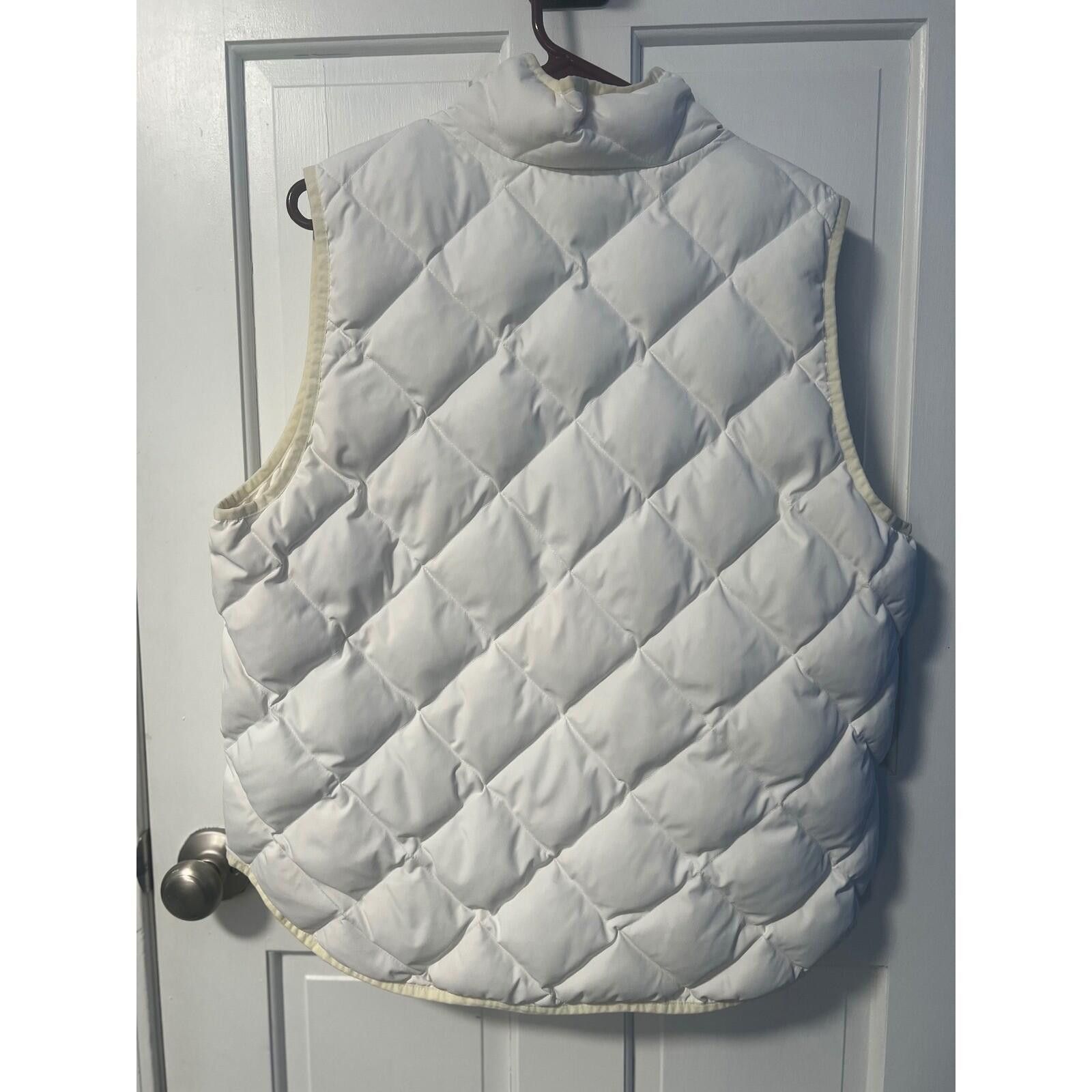J.Crew J.Crew Womens White Quilted Down Puffer Vest XL Gold Zip Size XL / US 12-14 / IT 48-50 - 4 Thumbnail