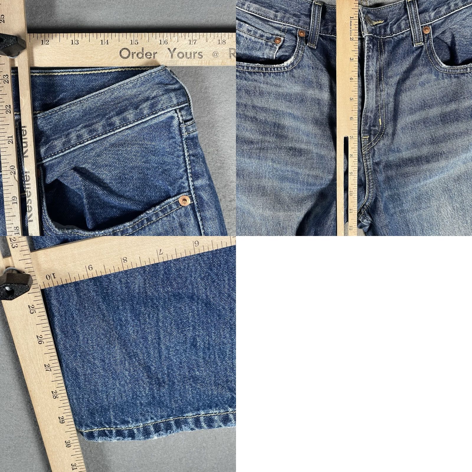 Denime VINTAGE Levis Low Pro Jeans Womens 31x31 Relaxed Straight Leg Blue Denim Distressed Pants 5-Pocket Womens Men? Size 24" / US 00 / IT 34 - 8 Thumbnail