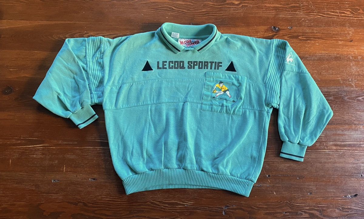 Le Coq Sportif Vintage 80’s Le Coq Sportif Teal Boxy Rugby Polo Sweatshirt Size US S / EU 44-46 / 1 - 2 Thumbnail