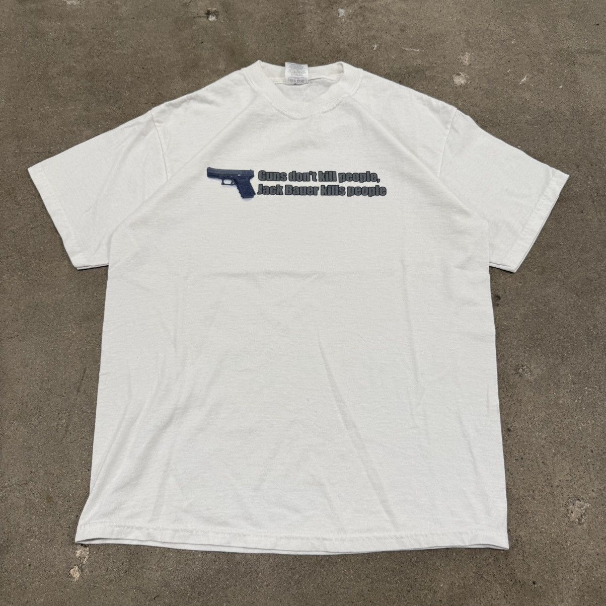 Vintage VINTAGE JACK BAUER KILLS PEOPLE GUN MOVIE T SHIRT Size US M / EU 48-50 / 2 - 2 Thumbnail