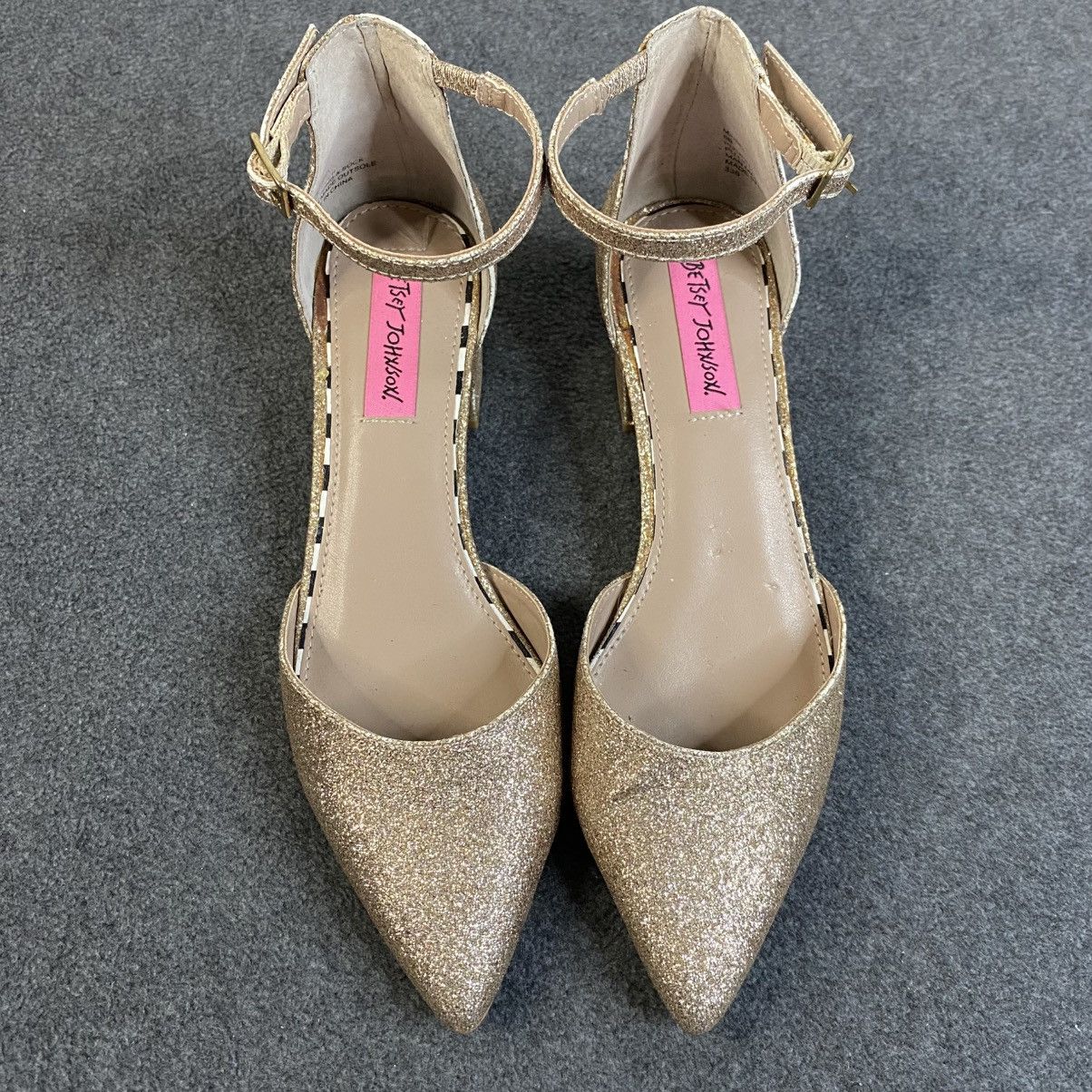 Betsey Johnson Betsey Johnson Heels Womens Gold Glitter Sz 6 Ankle *Flaw Size US 6 / IT 36 - 4 Thumbnail