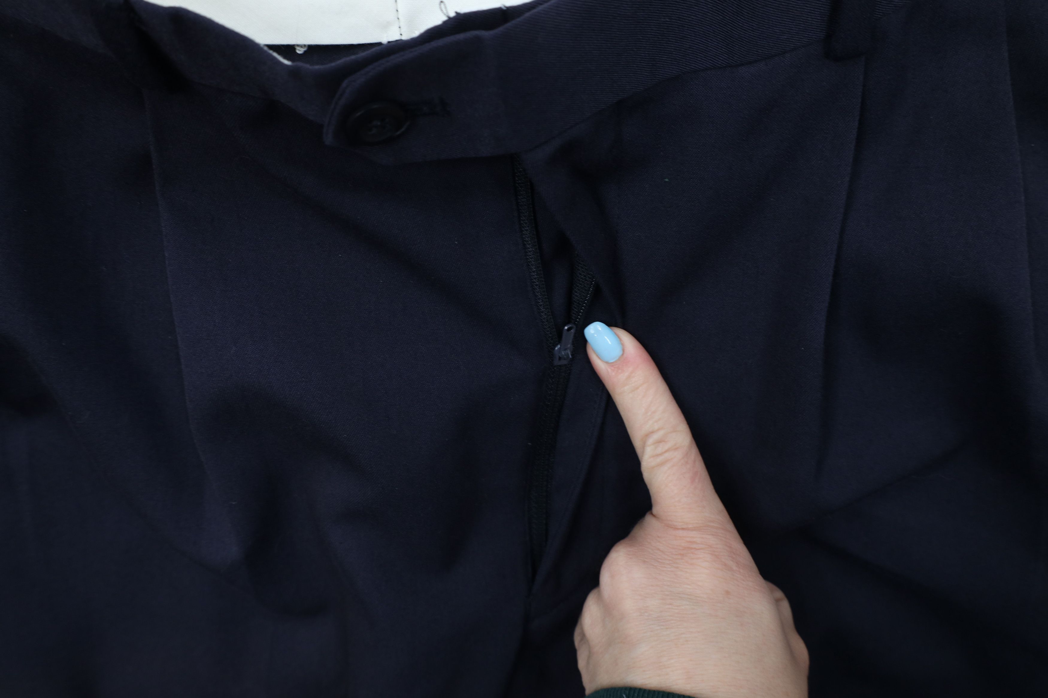 Vintage Vintage 90s Gabardine Knit Wide Leg Chino Pants Navy Blue Size US 32 / EU 48 - 6 Thumbnail