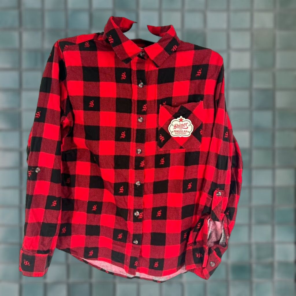 Vintage MAGELLAN Shiner Beer Plaid Button-Up Shirt Womens Size S Red/Black Flannel Casual Size S / US 4 / IT 40 - 1 Thumbnail