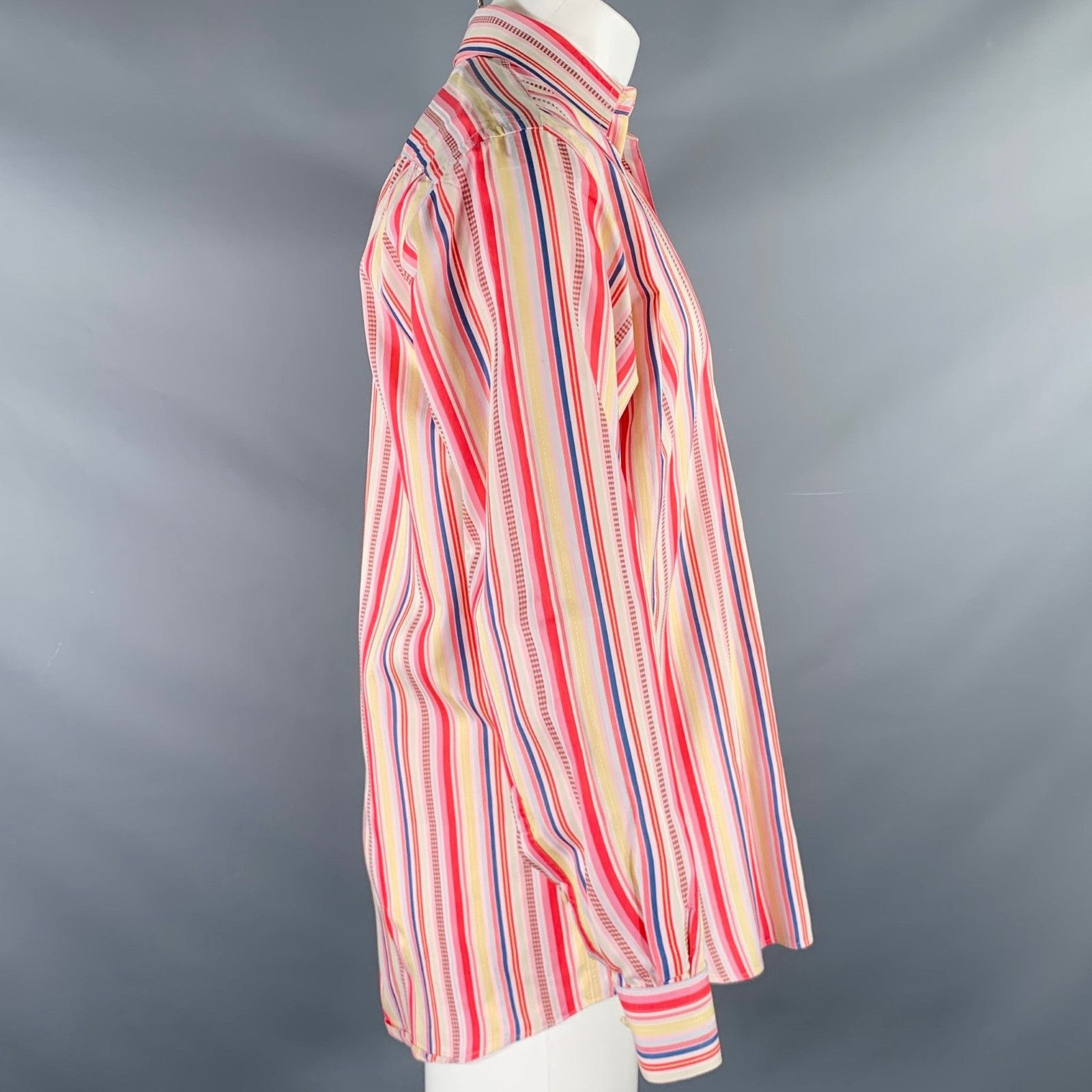Etro Size S Multi Color Stripe Cotton Button Up Long Sleeve Shirt Size US S / EU 44-46 / 1 - 2 Thumbnail