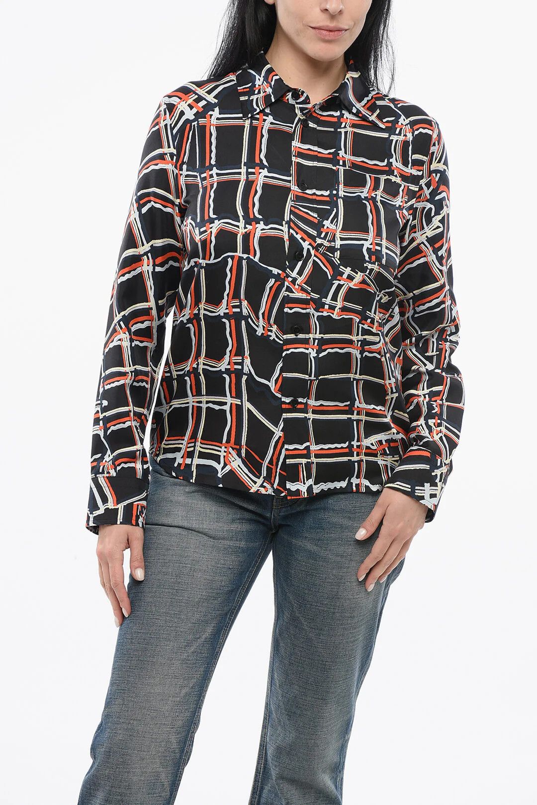 Bottega Veneta og1mm0426 Silk Shirt in Multicolor Size XS / US 0-2 / IT 36-38 - 1 Thumbnail