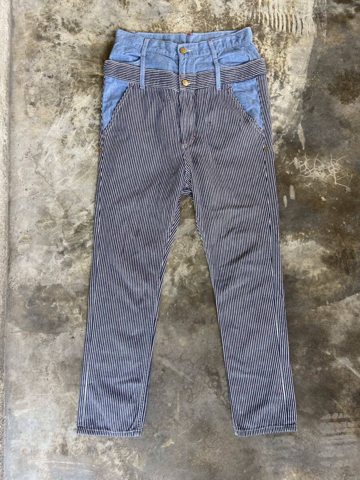 Issey Miyake × Japanese Brand × mercibeaucoup Doublewaist Hickory Stripe Mercibeaucoup Pant Size US 30 / EU 46 - 5 Thumbnail