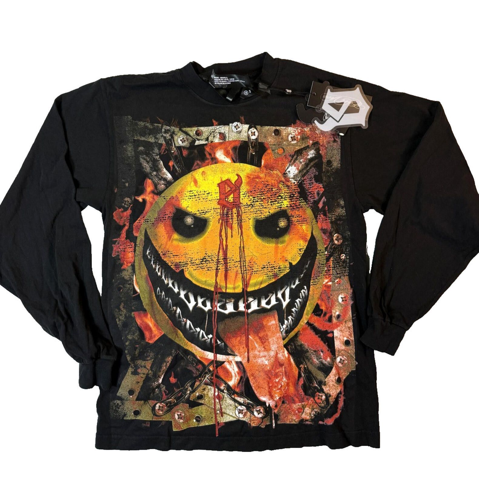 Other Evil Vice Shirt Mens S Lg Sleeve Smiley Horror Streetwear NW Size US S / EU 44-46 / 1 - 1 Thumbnail