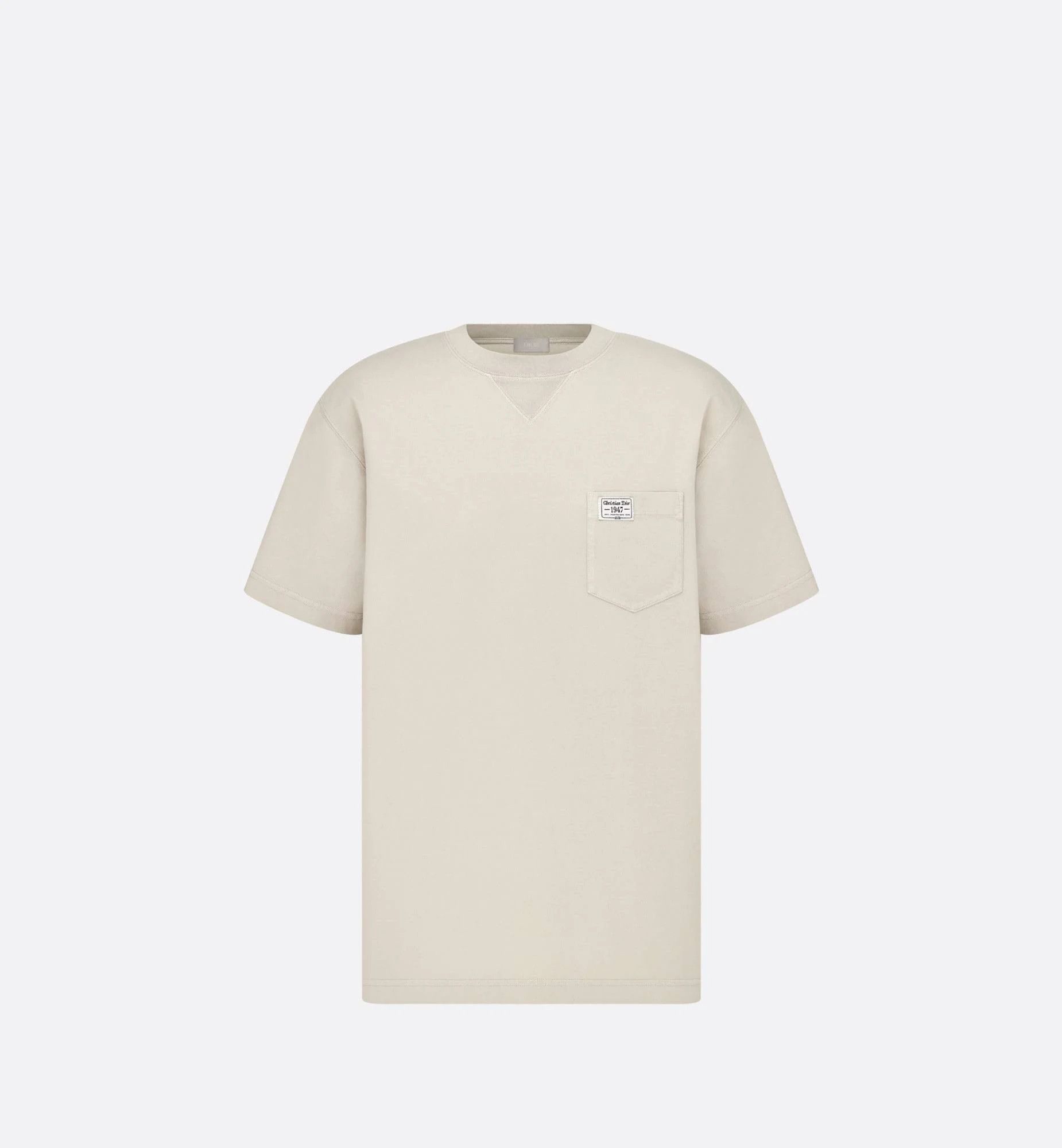 image of Dior O1W1Db10324 Relaxed-Fit Cd 1947 T-Shirt In Beige, Men's (Size XL)