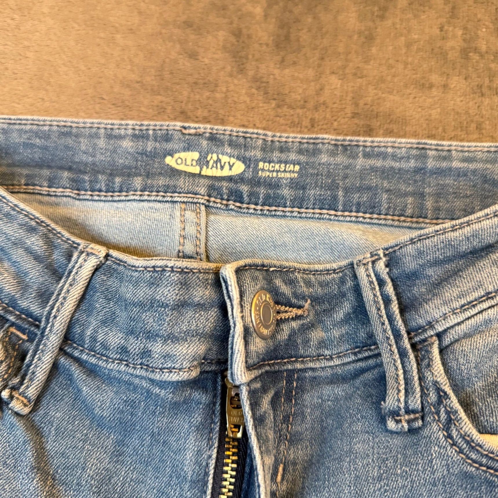 Old Navy Old Navy Rockstar Super Skinny Jeans Womens Size 2 Blue Distressed Denim Fashion Slim Stretch 5-Pocket Zip Fly Jeans Size 26" / US 2 / IT 38 - 6 Thumbnail