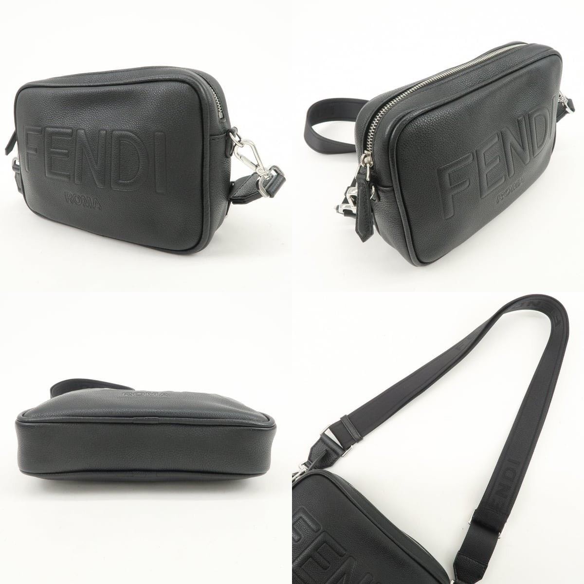 Fendi Fendi Roma Camera Case Calfskin Crossbody Bag Black Size ONE SIZE - 3 Thumbnail