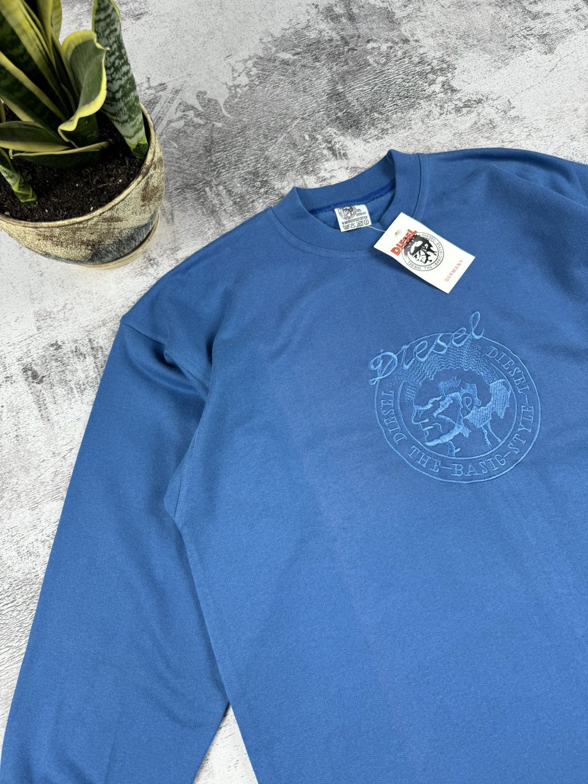 Diesel NEW 70S / 80S Diesel Big Logo Sweatshirt Hoodie Pullover Y2K Size US XL / EU 56 / 4 - 6 Thumbnail