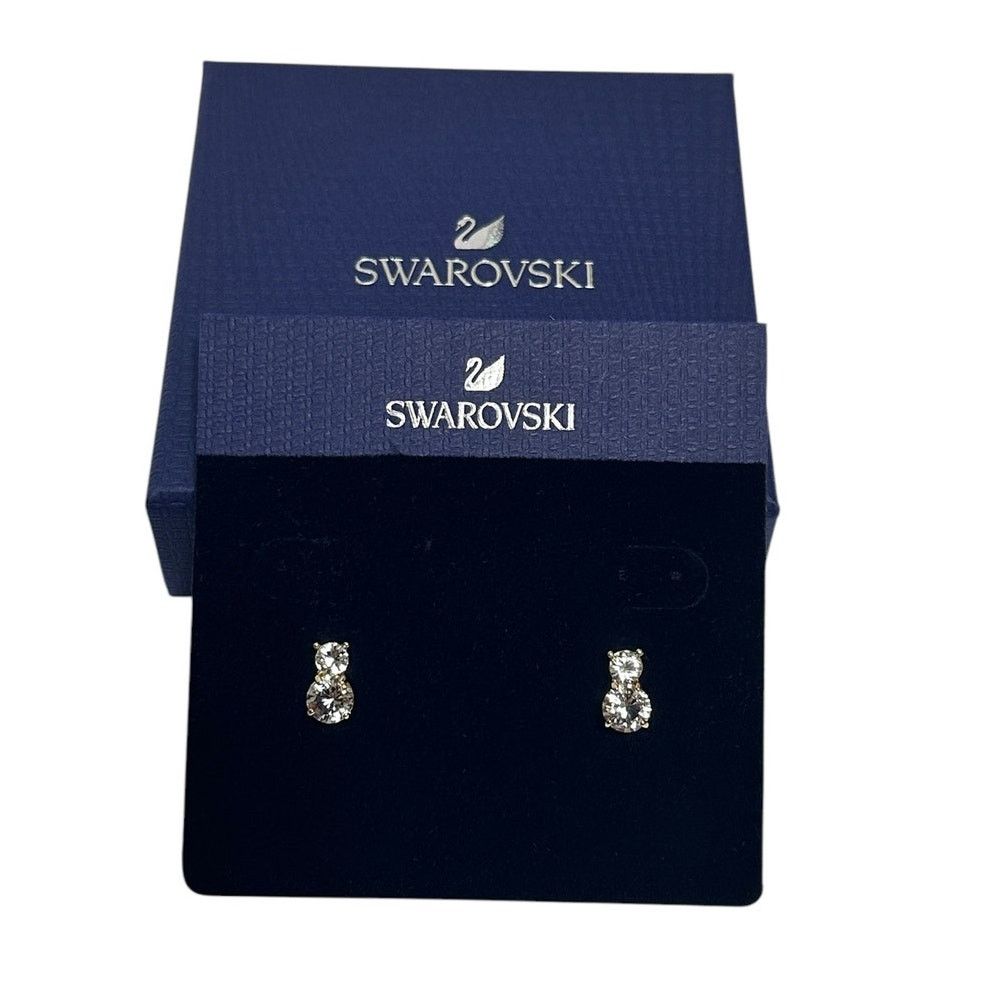 Swarovski Swarovski Double Solitaire stud earrings Round cut, Crystal Size ONE SIZE - 1 Thumbnail