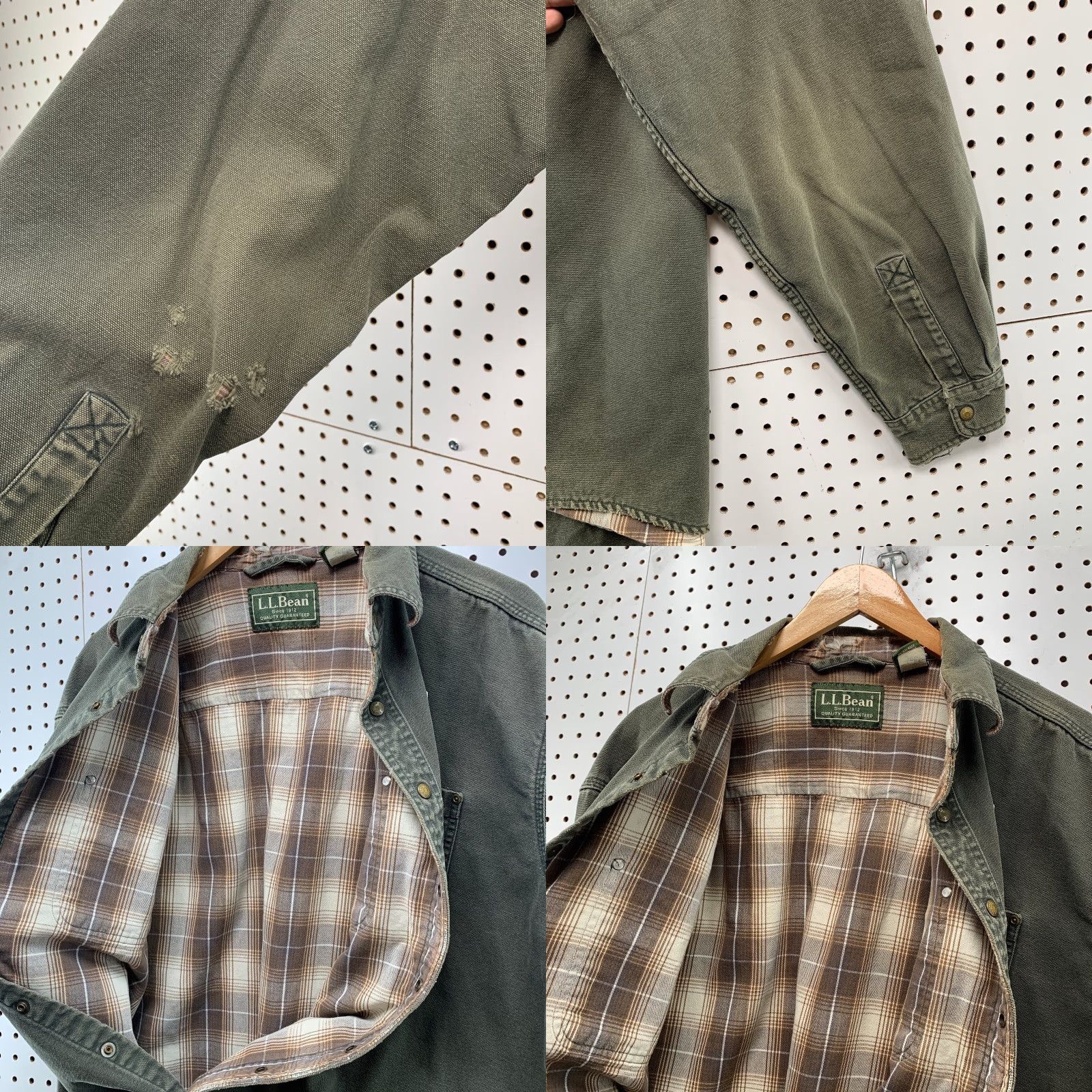 Vintage VINTAGE LL Bean Canvas Shirt Snap Jacket Mens XL Tall Green Flannel Lined XLT Outdoor Size US XL / EU 56 / 4 - 10 Thumbnail