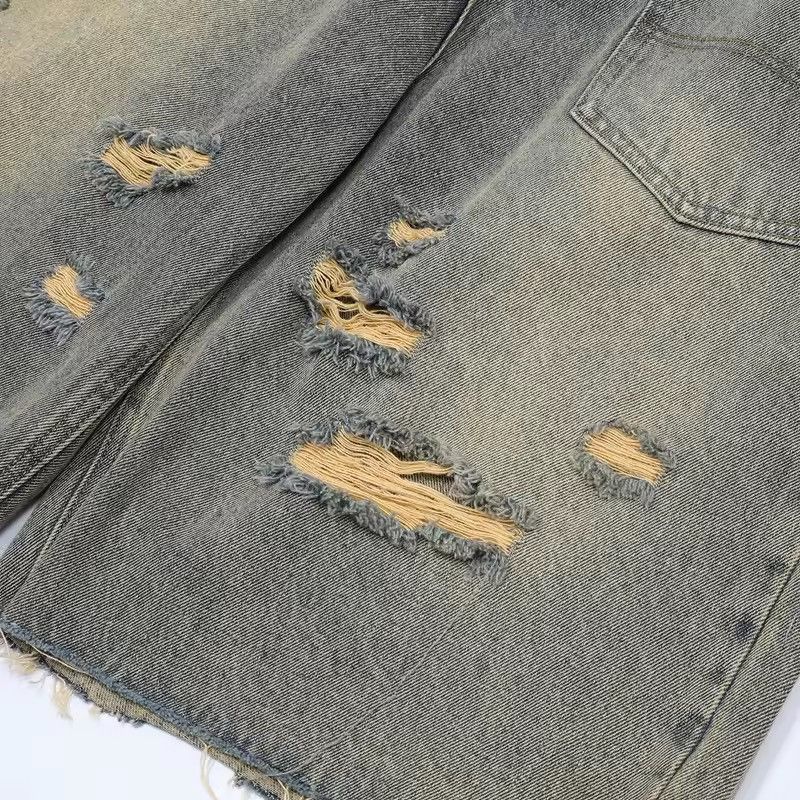 Japanese Brand × Jean Destroy Distressed Washed Loose Vintage Retro Shorts Size US 29 - 10 Thumbnail