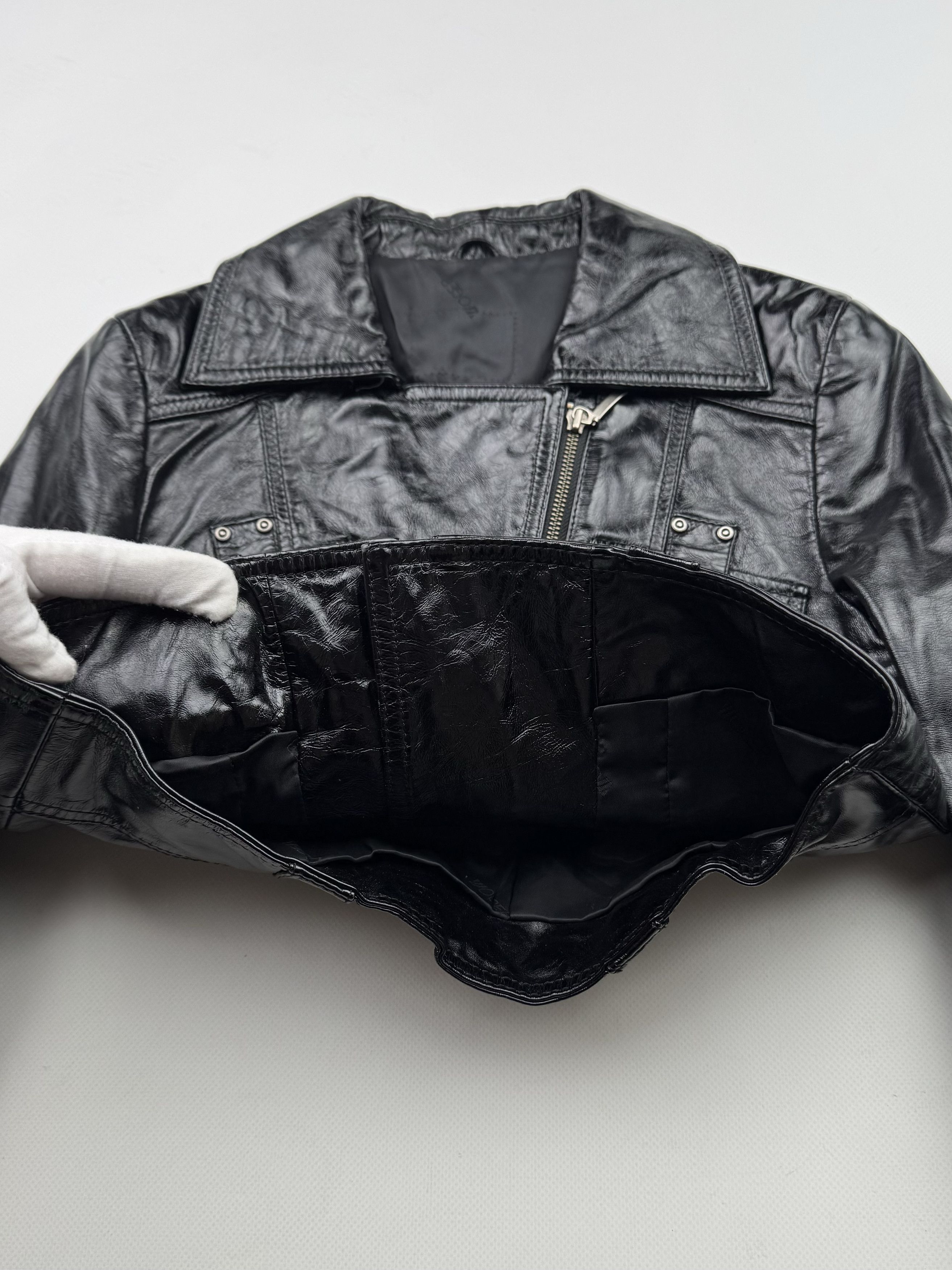 Japanese Brand 90's Cropped Leather Jacket B39(V113)E2 Size S / US 4 / IT 40 - 4 Thumbnail