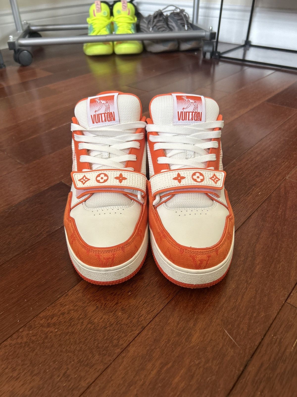 Louis Vuitton Louis Vuitton Trainer Monogram Denim Orange Size US 10.5 / EU 43-44 - 3 Thumbnail