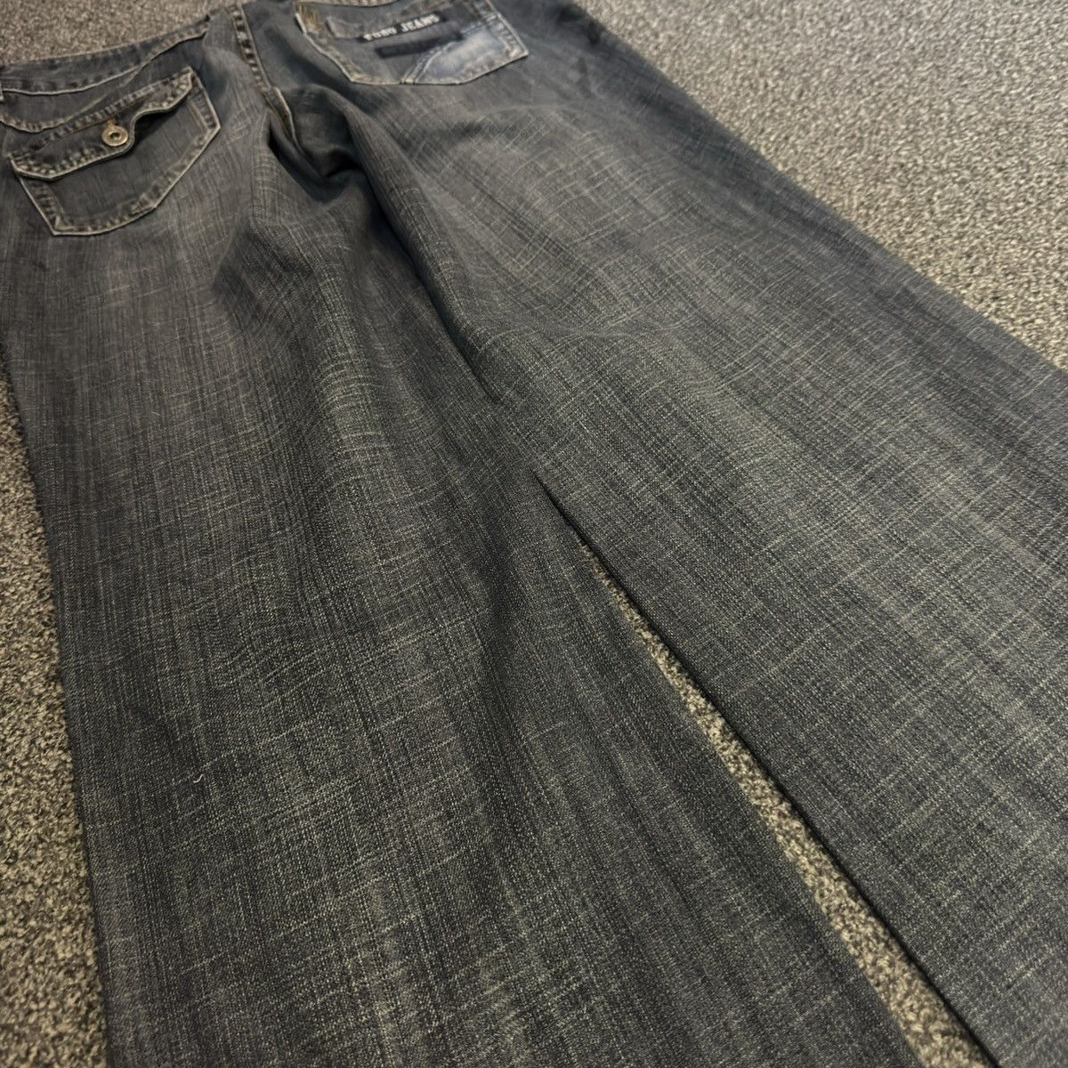 Hypebeast Special Raw Indigo Denim Baggy Flared Fubu Jeans Streetwear Size US 31 - 10 Thumbnail