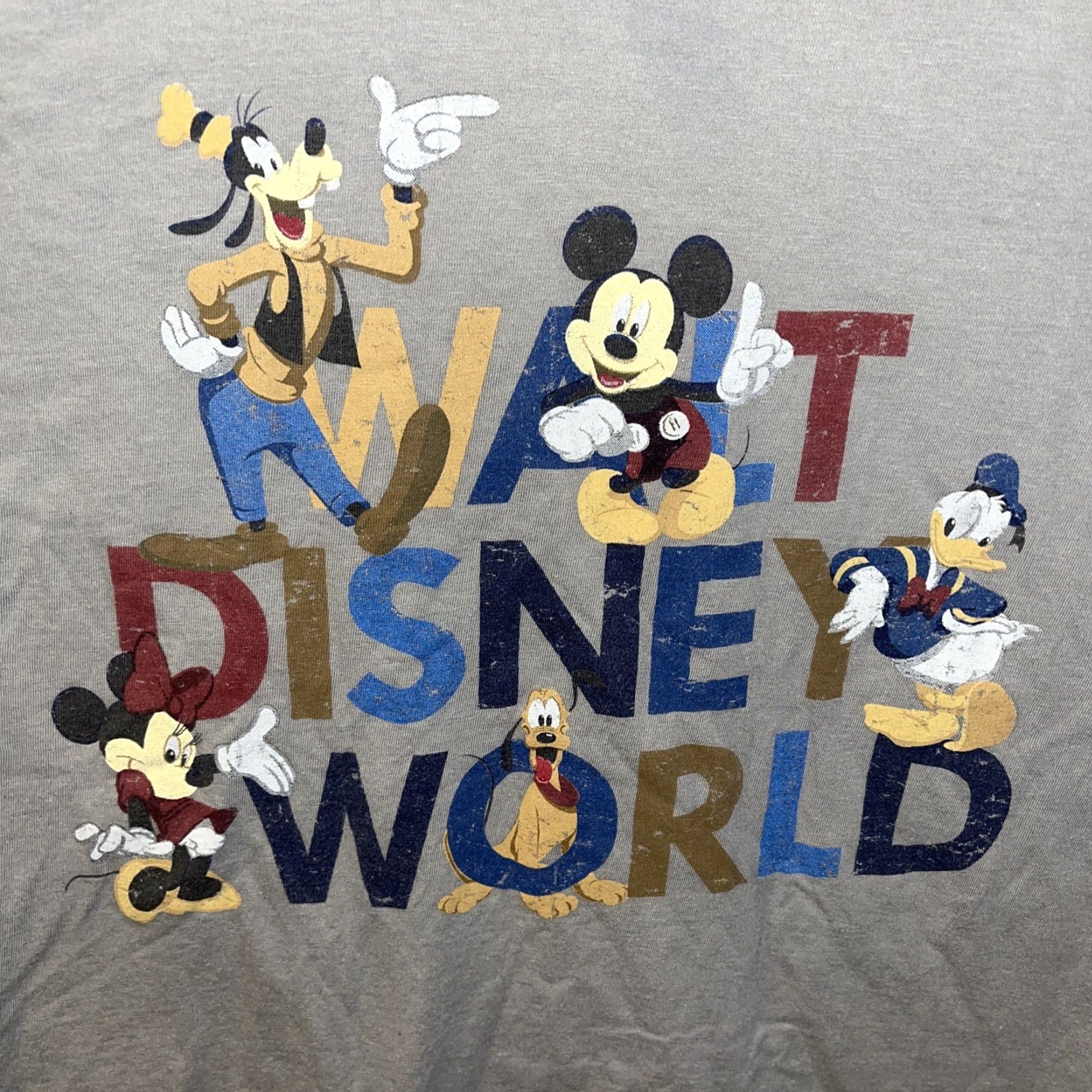 Hanes Disney Walt Disney World Mickey Minnie Donald Goofy Pluto Graphic T-shirt Unisex Adults Small Gray 90s Cartoon Florida Size US S / EU 44-46 / 1 - 2 Thumbnail