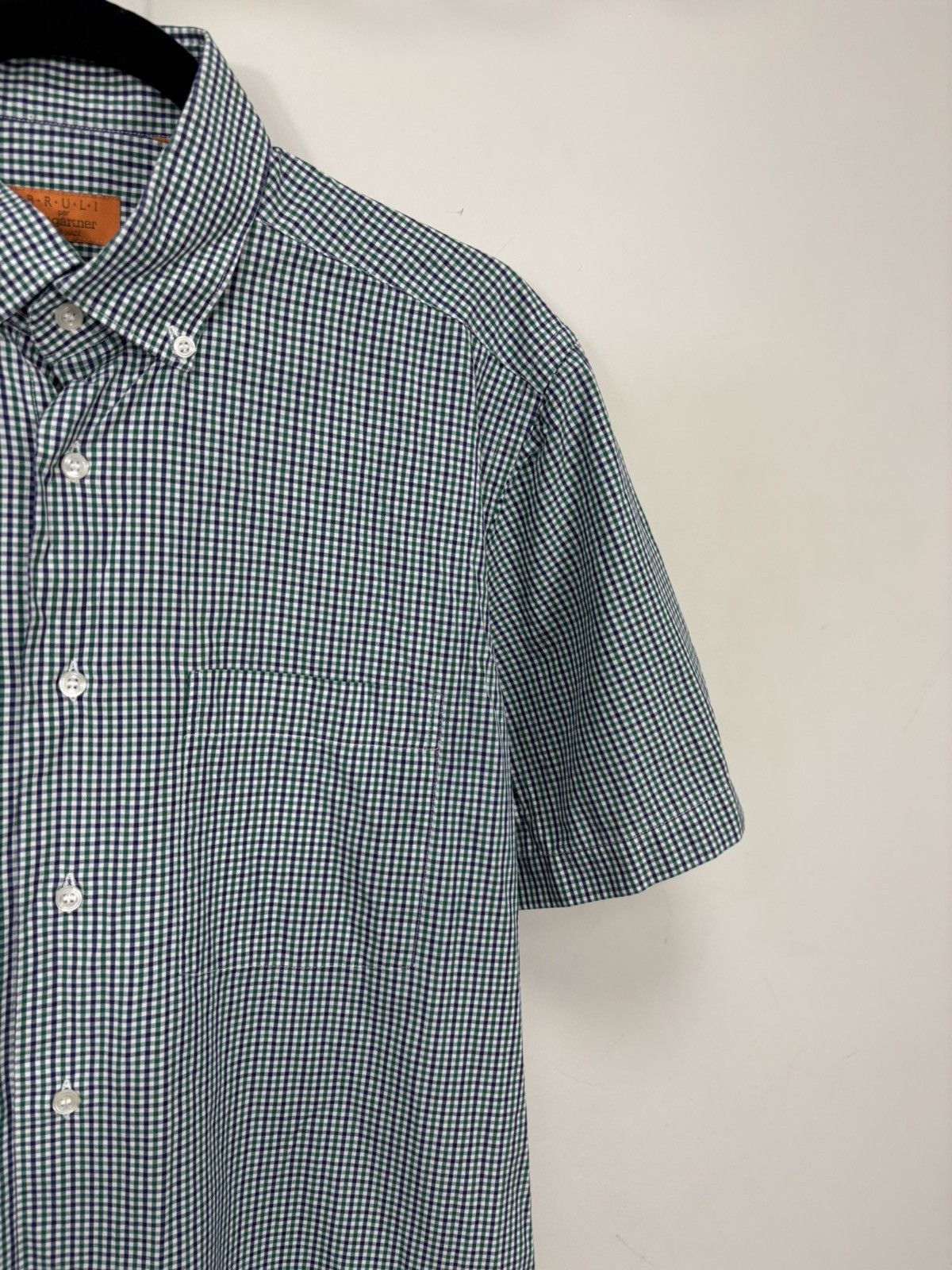 Other Bruli Swiss Made Men’s Gingham Check Short Sleeve Shirt Size US L / EU 52-54 / 3 - 3 Thumbnail