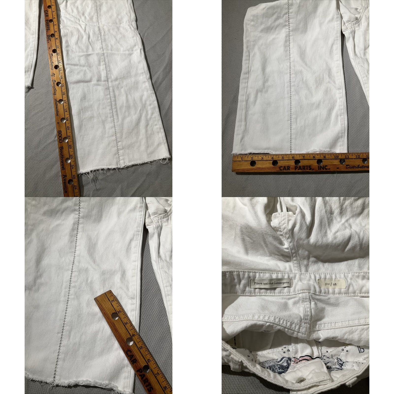 Anthropologie VINTAGE Anthropologie Pilcro And Letterpress Jeans Womens 28 White Wide Leg Crop Boho Size 28" / US 6 / IT 42 - 8 Thumbnail