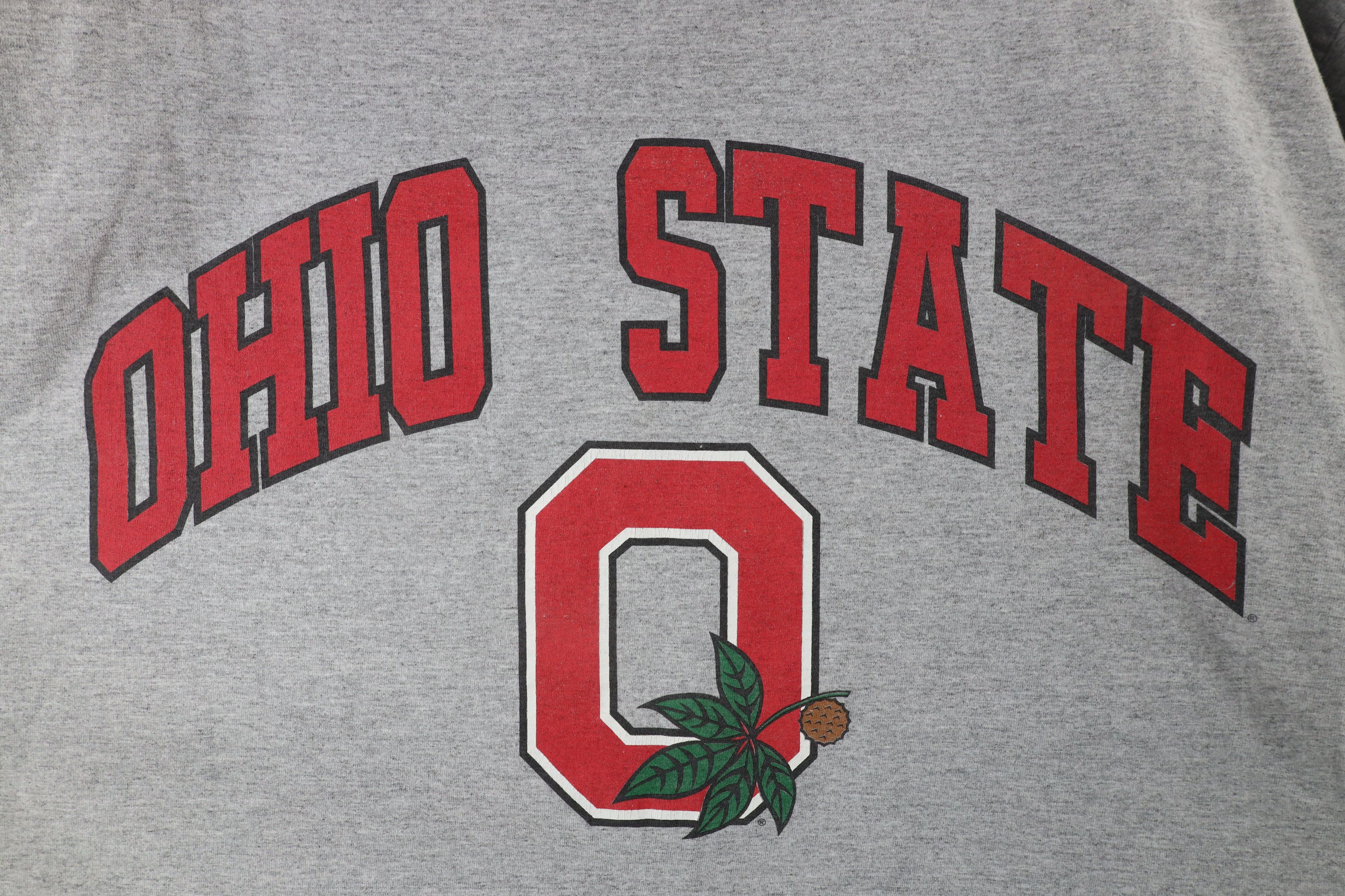 Vintage Vintage Spell Out Ohio State University T-Shirt Heather Gray Size US XXL / EU 58 / 5 - 4 Thumbnail