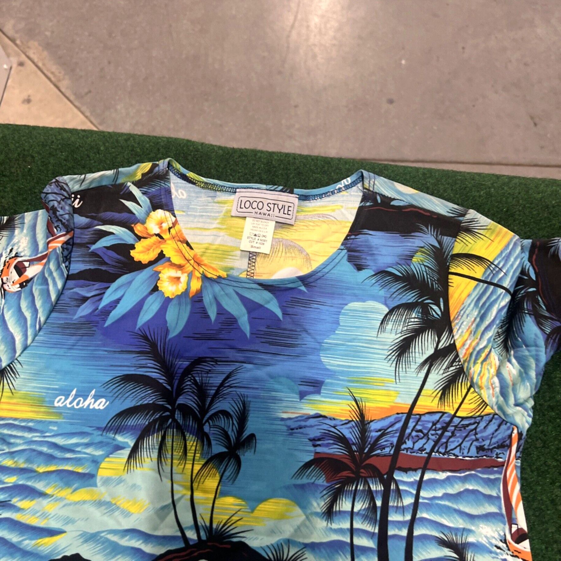 Vintage Loco Style Design Hawaii Long Dress Small Hawaiian Dress Beach Summer Cover Up Size S / US 4 / IT 40 - 2 Thumbnail