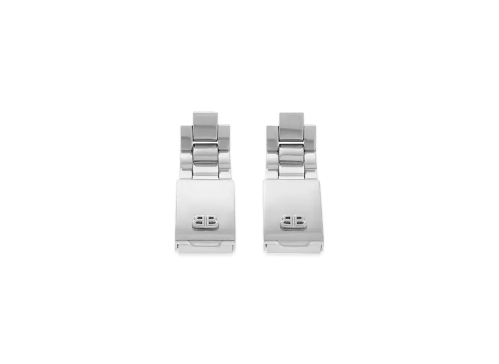 Balenciaga 24/7 earrings in silver Size ONE SIZE - 1 Thumbnail