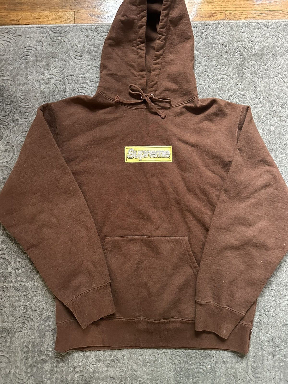 Supreme SS22 Supreme Bling Box Logo Brown Hoodie Sweater Medium Size US M / EU 48-50 / 2 - 2 Thumbnail
