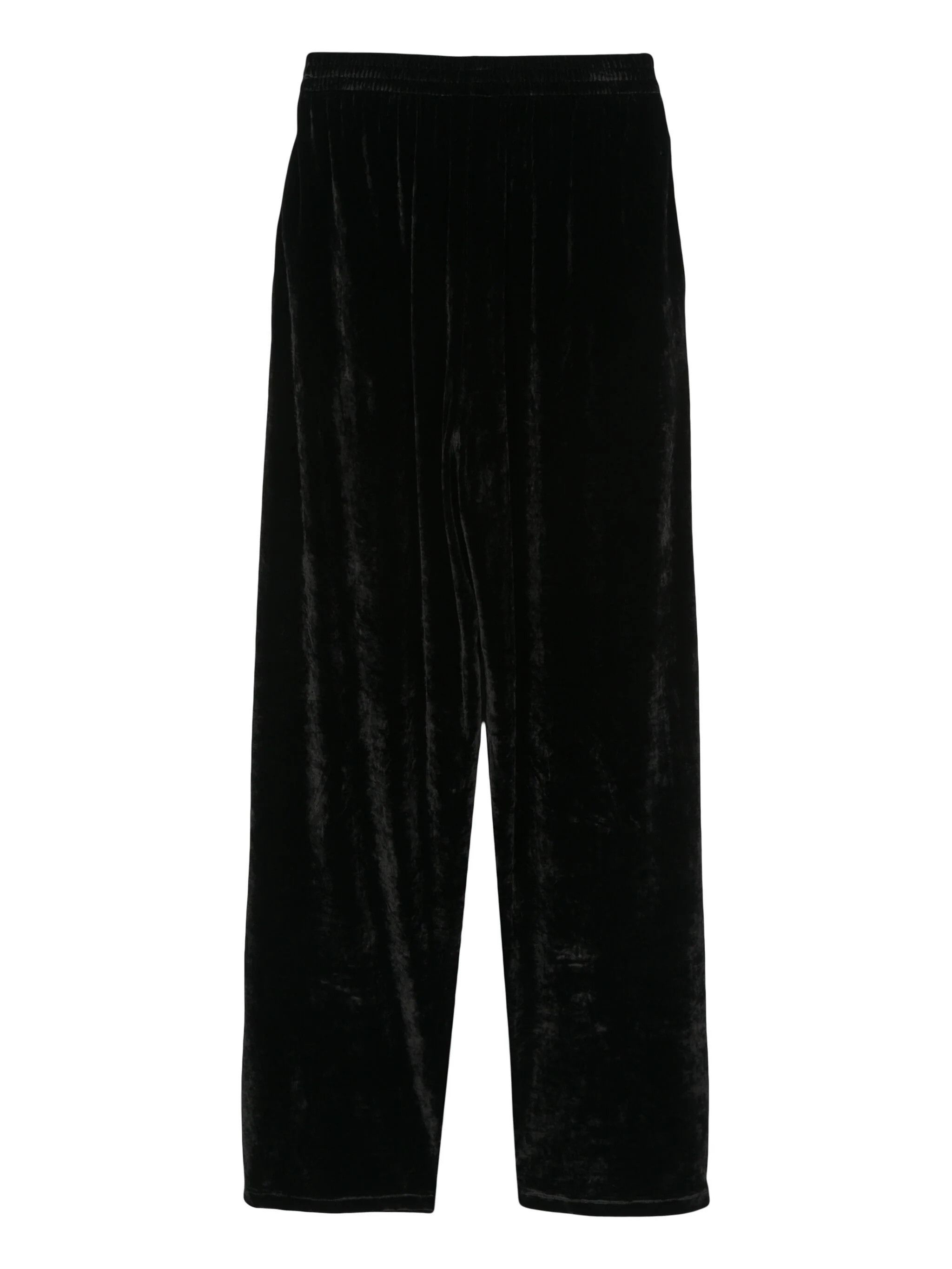 Balenciaga o1s1rm1024 Velvet-Effect Straight-Leg Trousers in Black Size US 34 / EU 50 - 2 Thumbnail