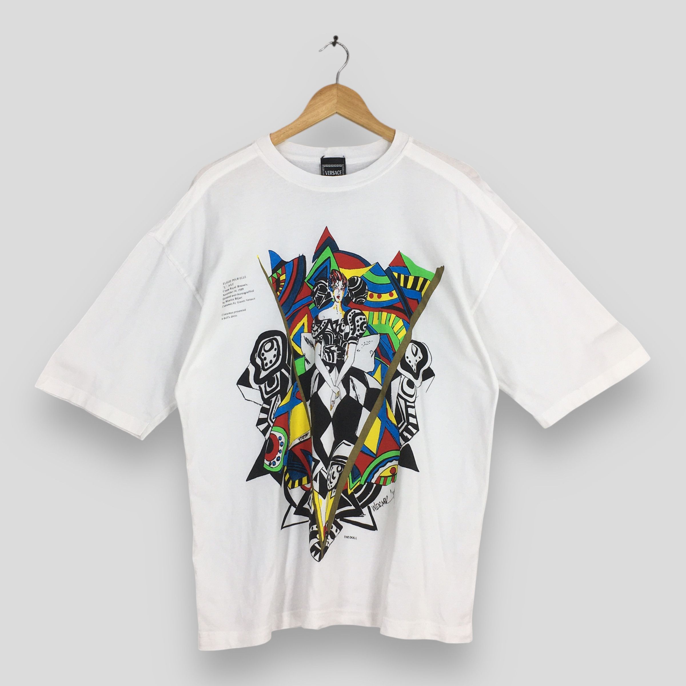 Versace Vintage 90s Versace Jeans Couture Werner White Tshirt Large Size US L / EU 52-54 / 3 - 1 Thumbnail