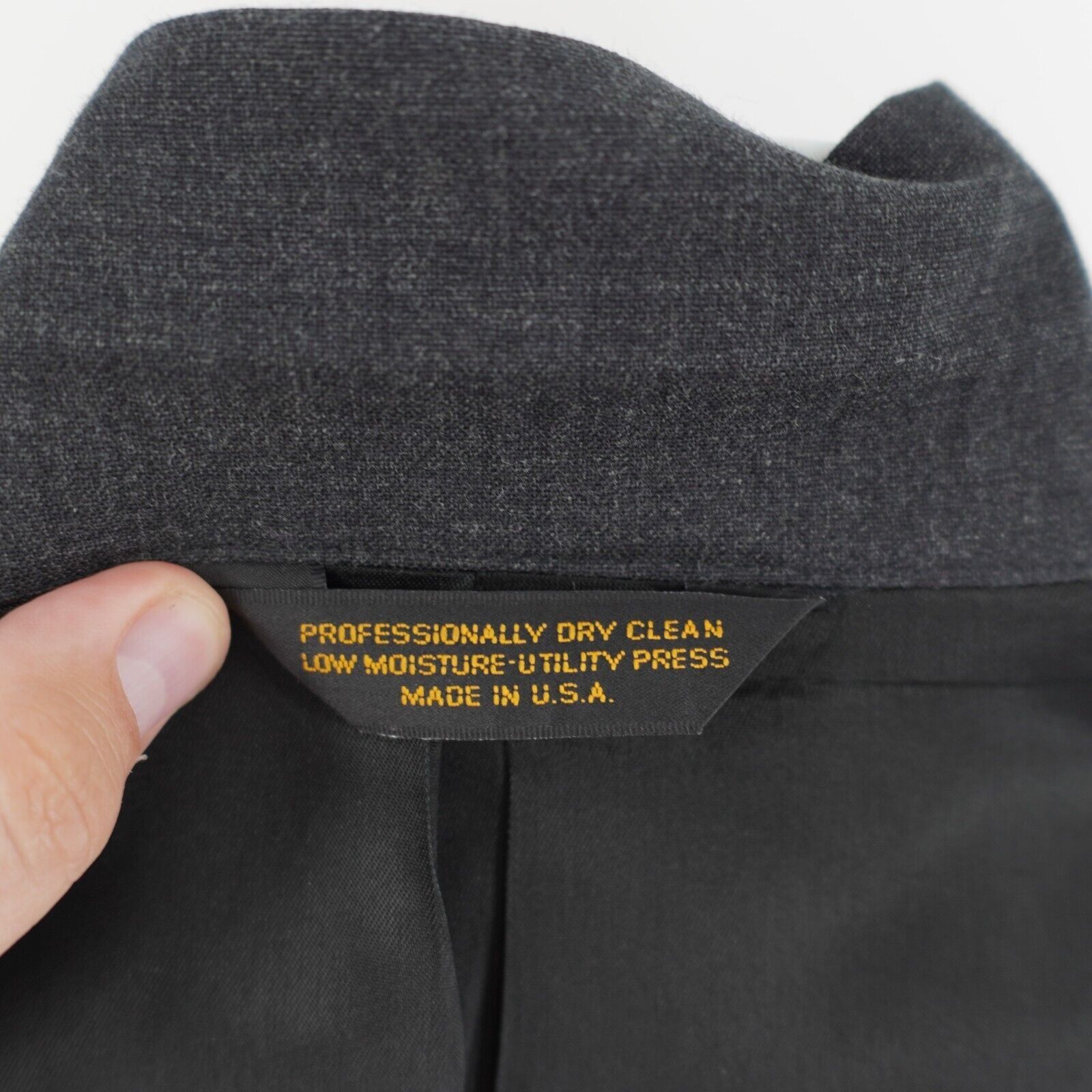 Vintage Tailors Row Deansgate Worsted Wool Gray USA 2 Button Blazer Size 42L - 11 Thumbnail
