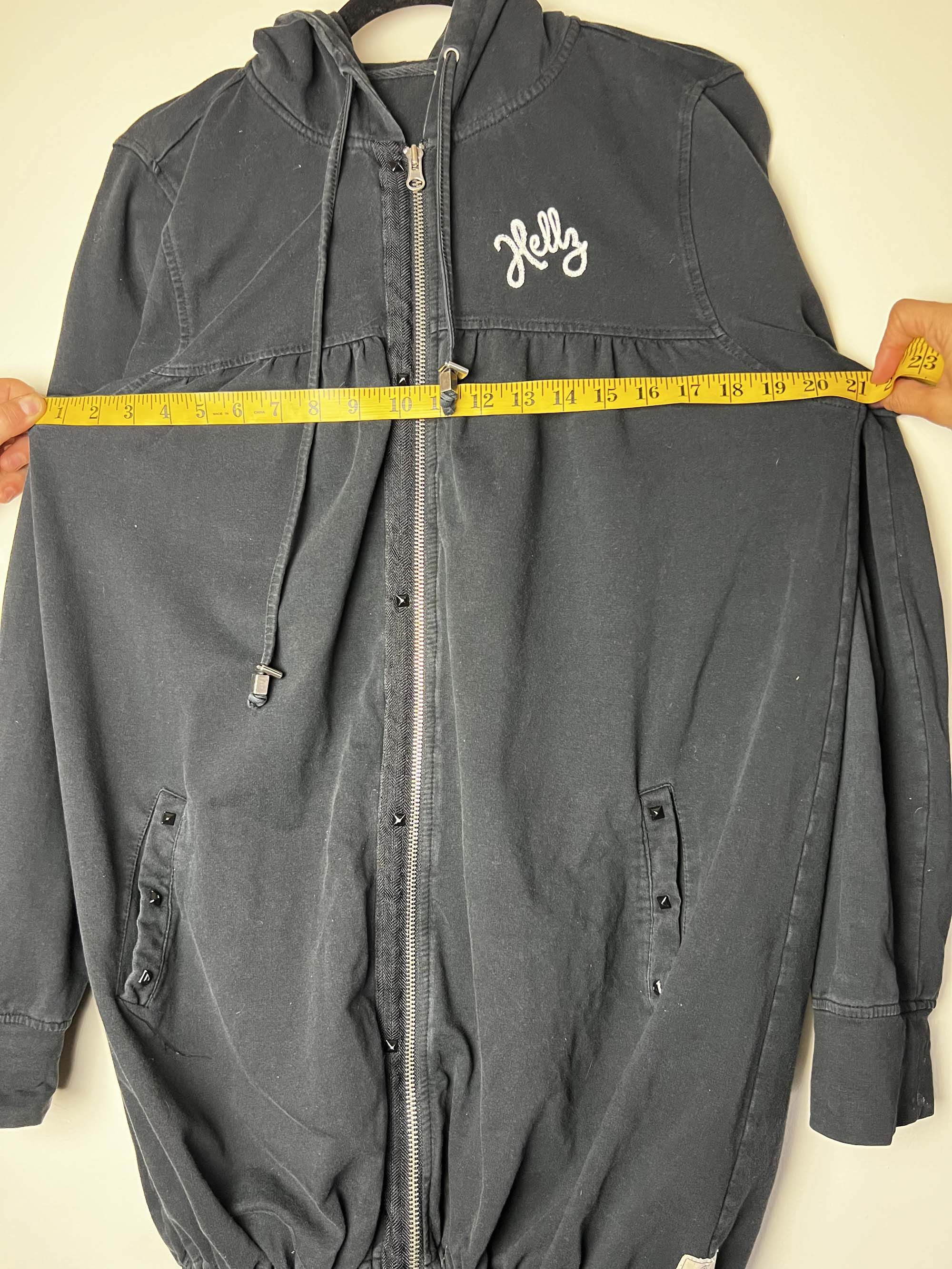 Hells Bells Vintage 2006 Black Hellz Bellz Rockabilly Zip Up Long Hoodie Size L / US 10 / IT 46 - 17 Thumbnail