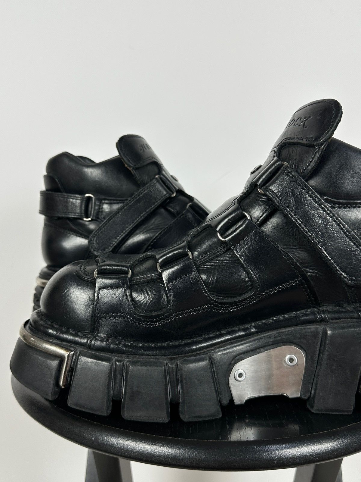 New Rock Vintage New Rock M.283 Terminator E-14 Black Leather Boots Size US 9 / EU 42 - 21 Thumbnail