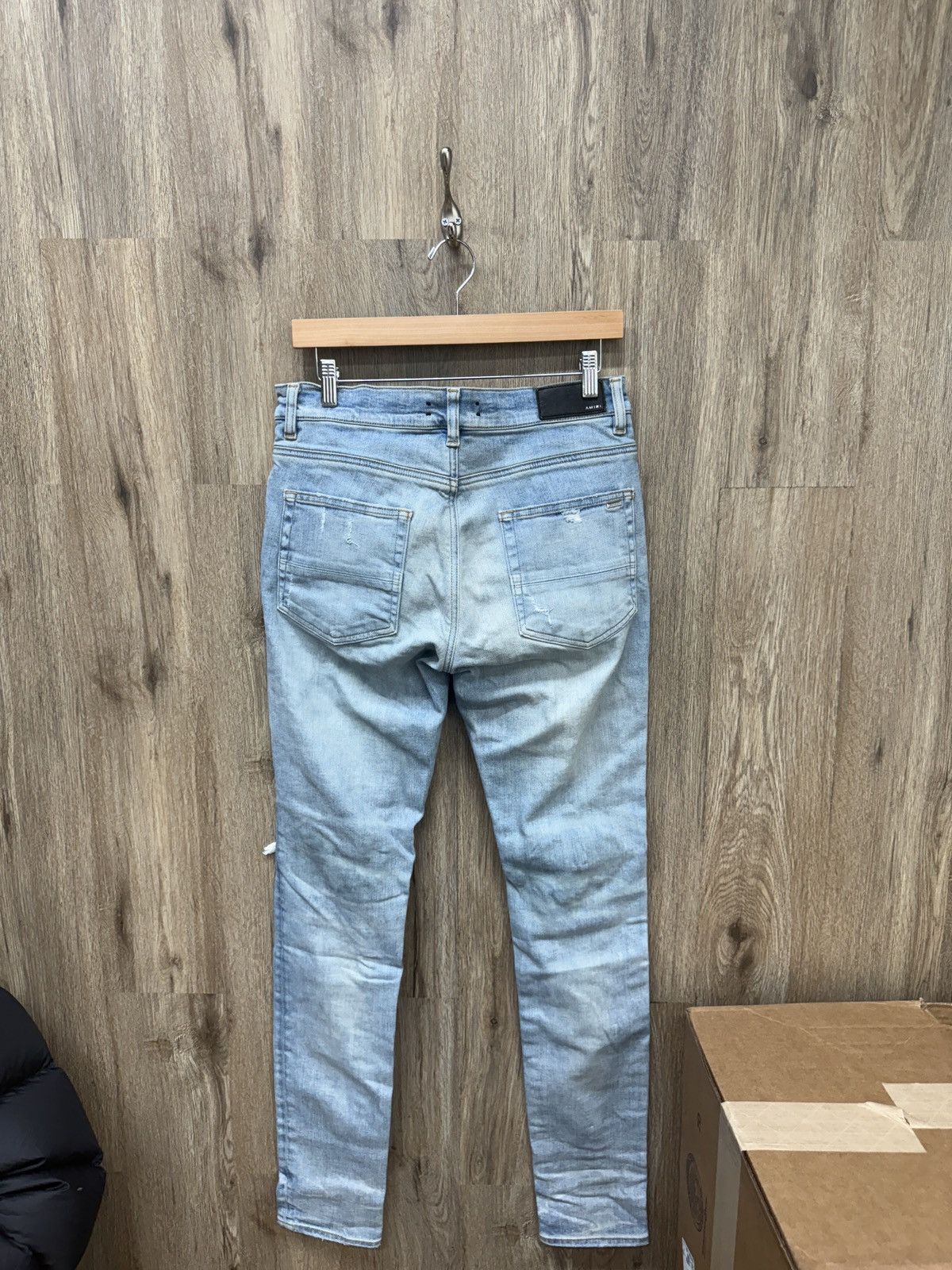 Amiri Amiri MX1 Blue Jeans Black Patch Size US 31 - 8 Thumbnail