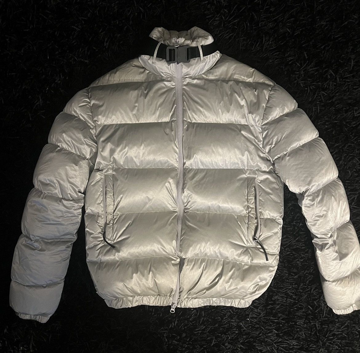 image of 1017 Alyx 9Sm x Alyx Silver Puffer Jacket, Men's (Size XS)