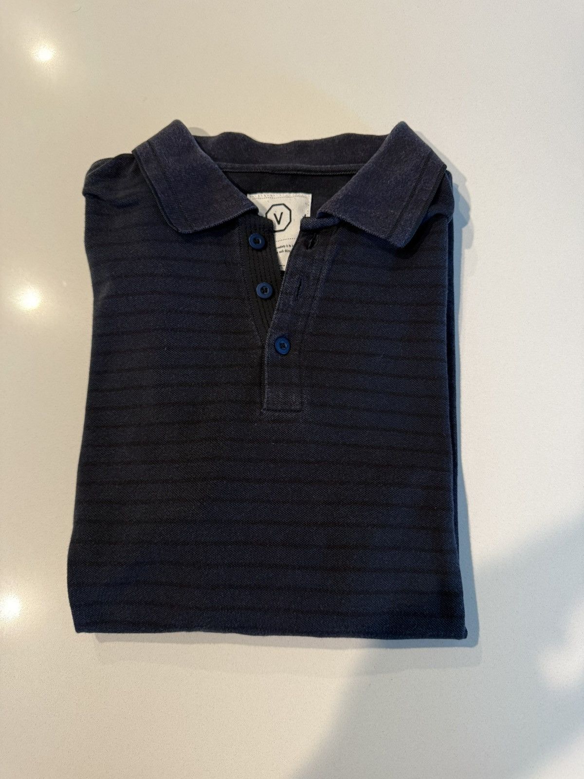 Visvim Visvim Blue Black striped Polo Size US S / EU 44-46 / 1 - 1 Thumbnail